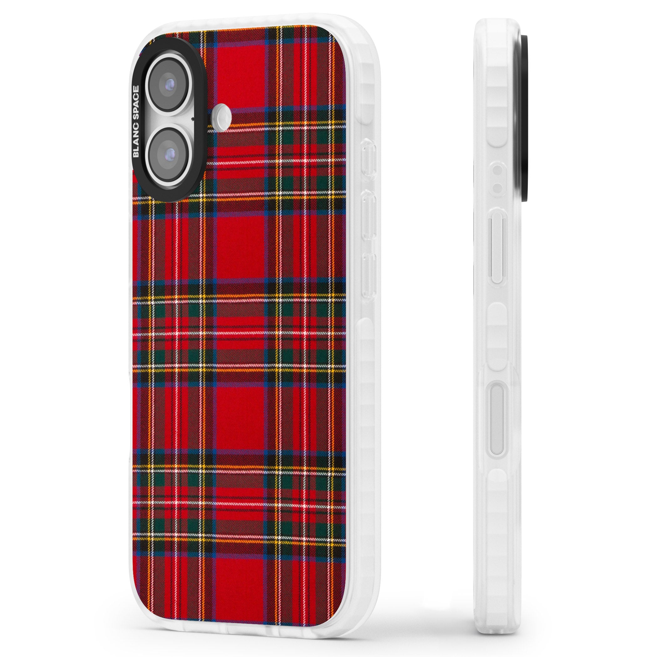 Royal Stewart Tartan iPhone 17 Impact Pro Clear Phone Case Side Profile