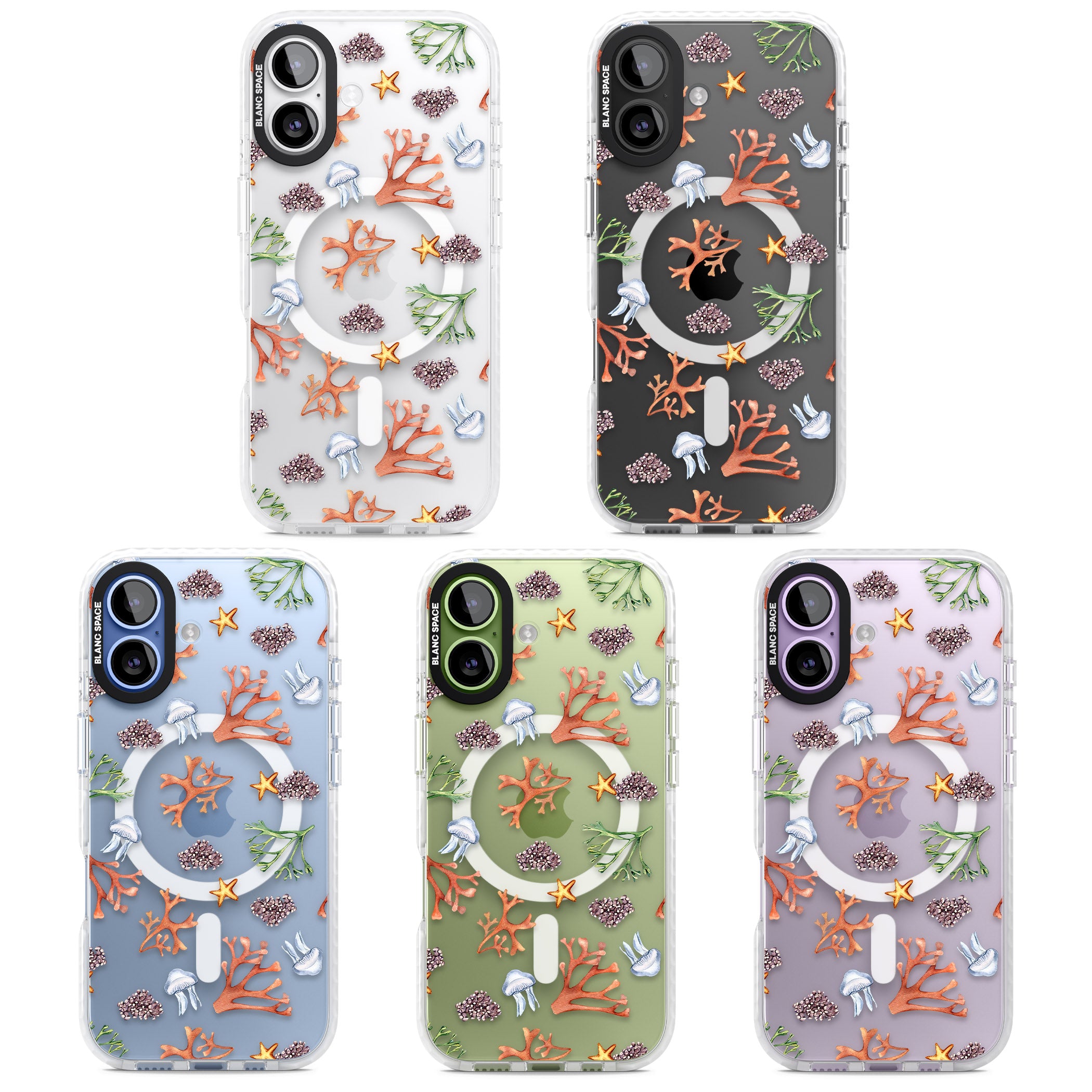 Coral & Jellyfish iPhone 17 Impact Pro Clear Phone Case APT Impact Protection