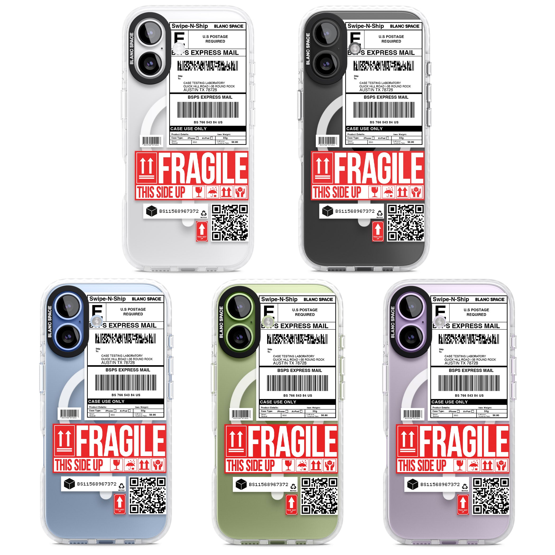 Shipping Label iPhone 17 Impact Pro Clear Phone Case APT Impact Protection