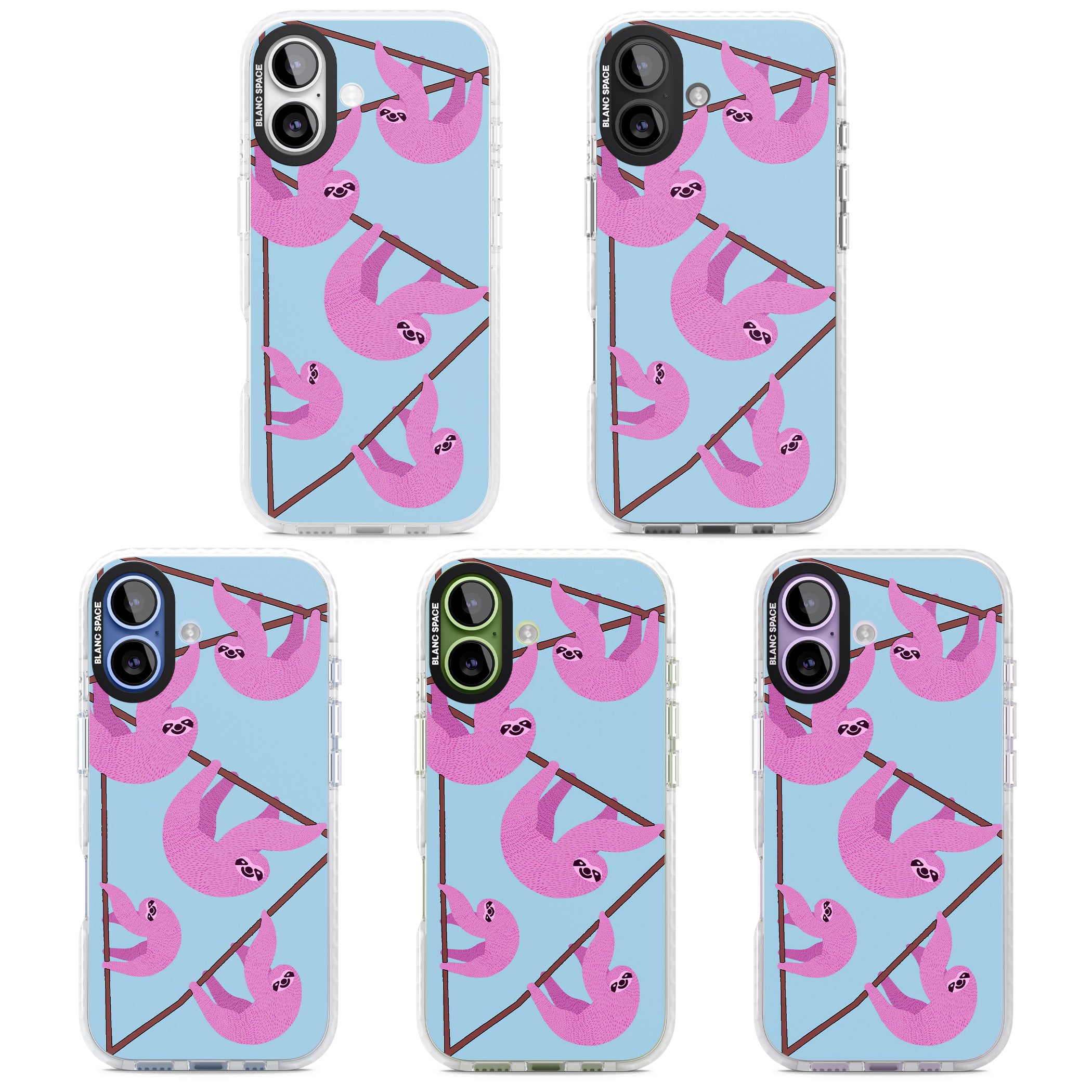 Pink Sloth iPhone 17 Impact Pro Clear Phone Case APT Impact Protection