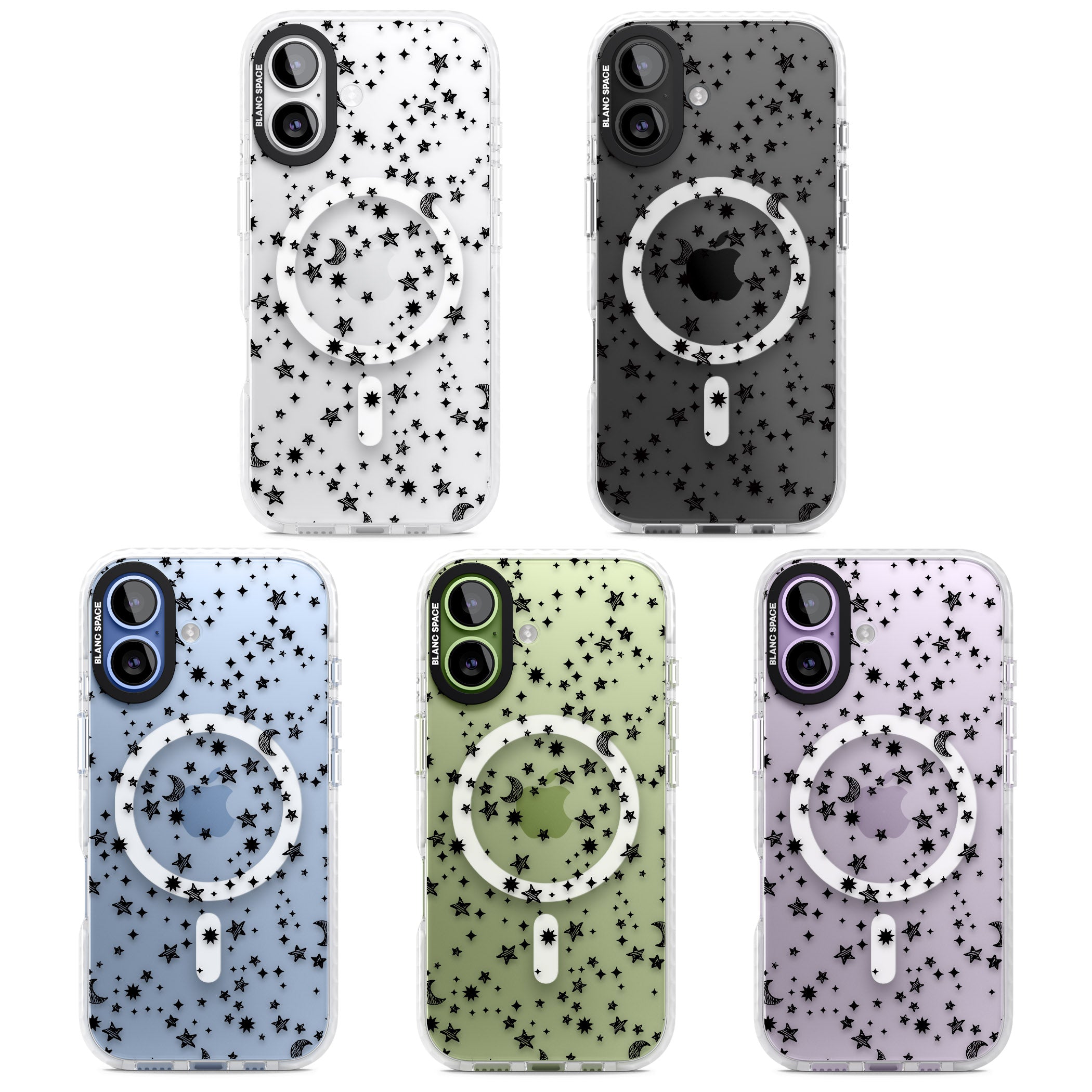 Black Cosmic Galaxy Pattern iPhone 17 Impact Pro Clear Phone Case APT Impact Protection