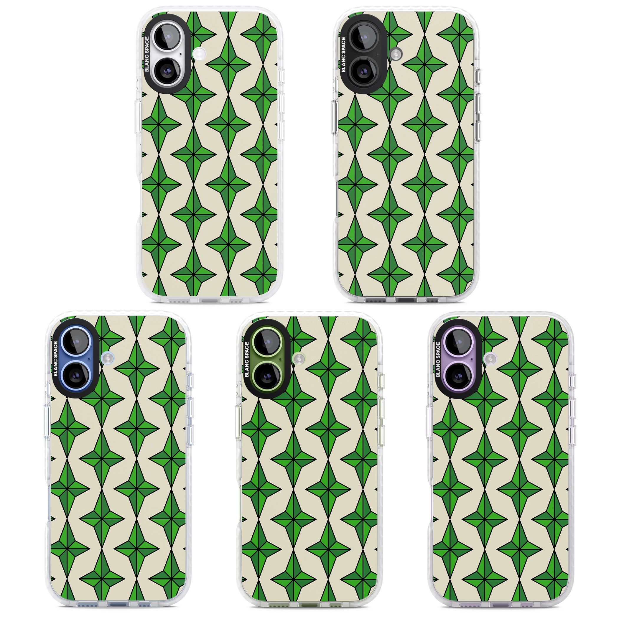 Emerald Stars Pattern iPhone 17 Impact Pro Clear Phone Case APT Impact Protection