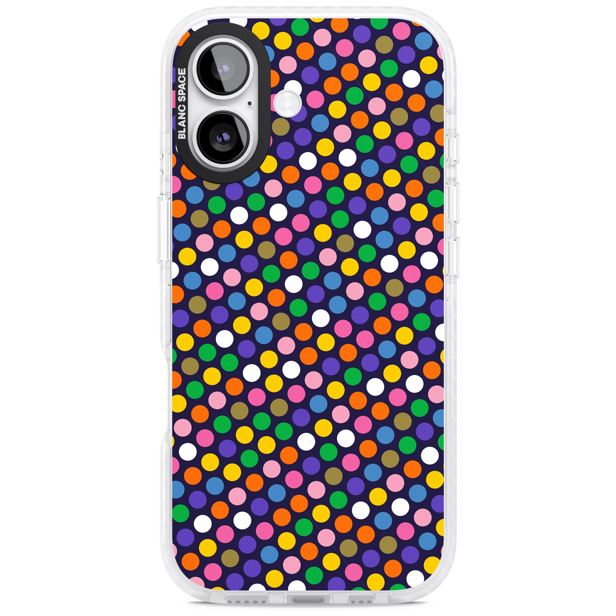 Multicolour Polka Dot Fiesta (Purple) iPhone 17 Impact Pro Clear Phone Case