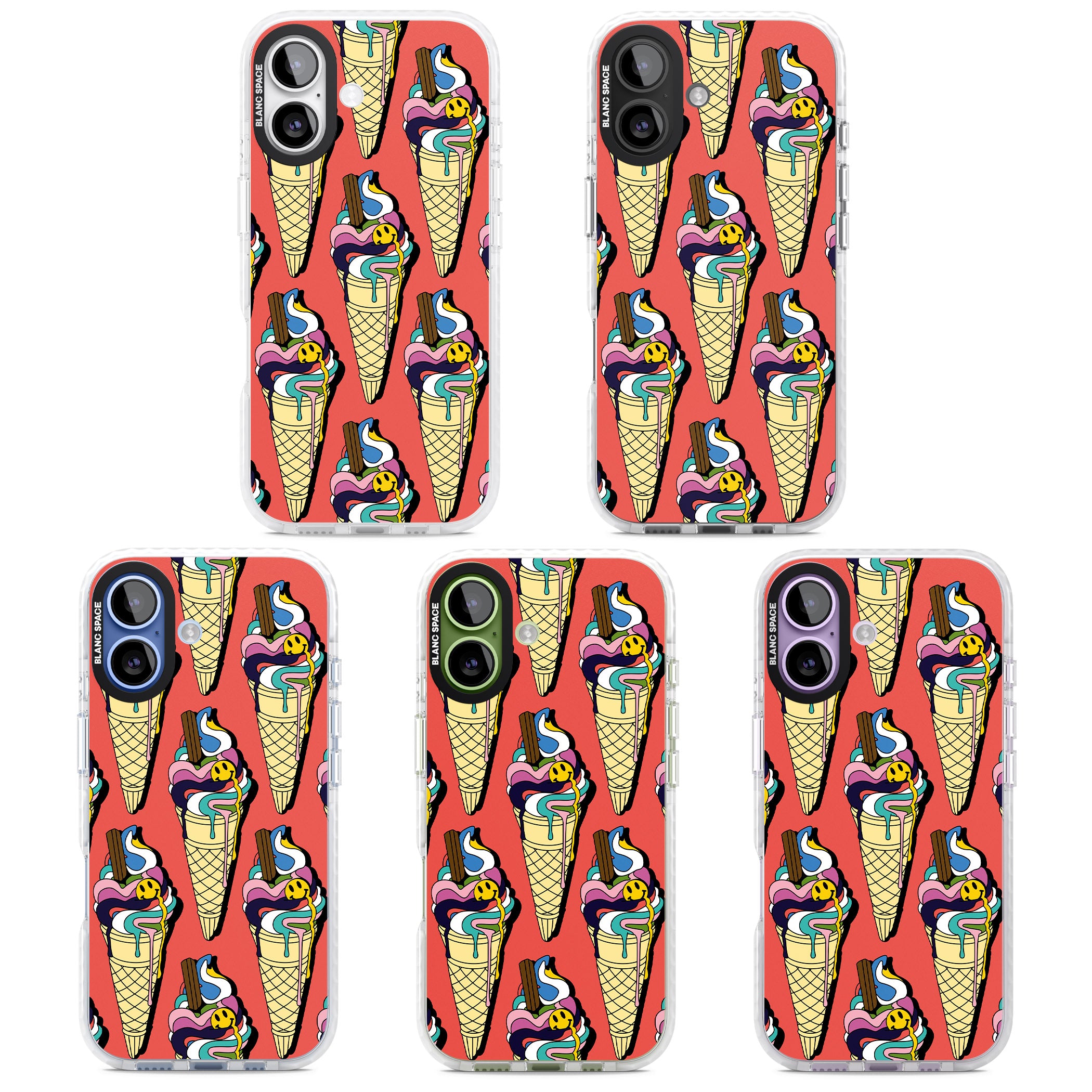 Trip & Drip Ice Cream (Red) iPhone 17 Impact Pro Clear Phone Case APT Impact Protection