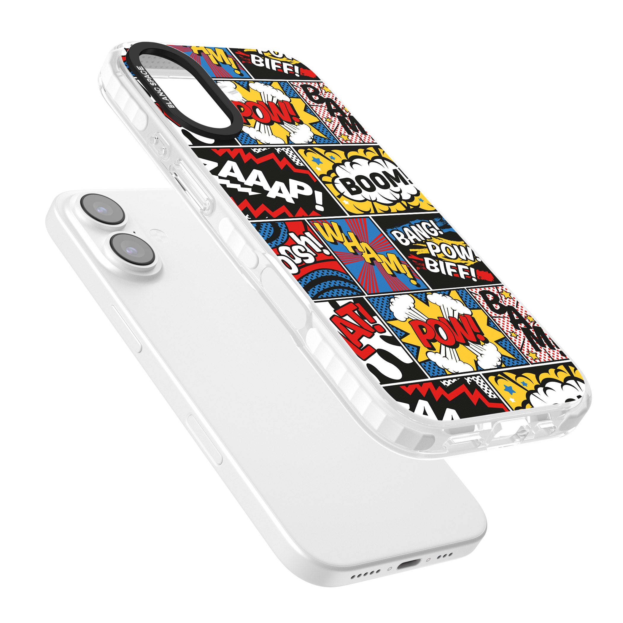 Onomatopoeia iPhone 17 Impact Pro Clear Phone Case Colours