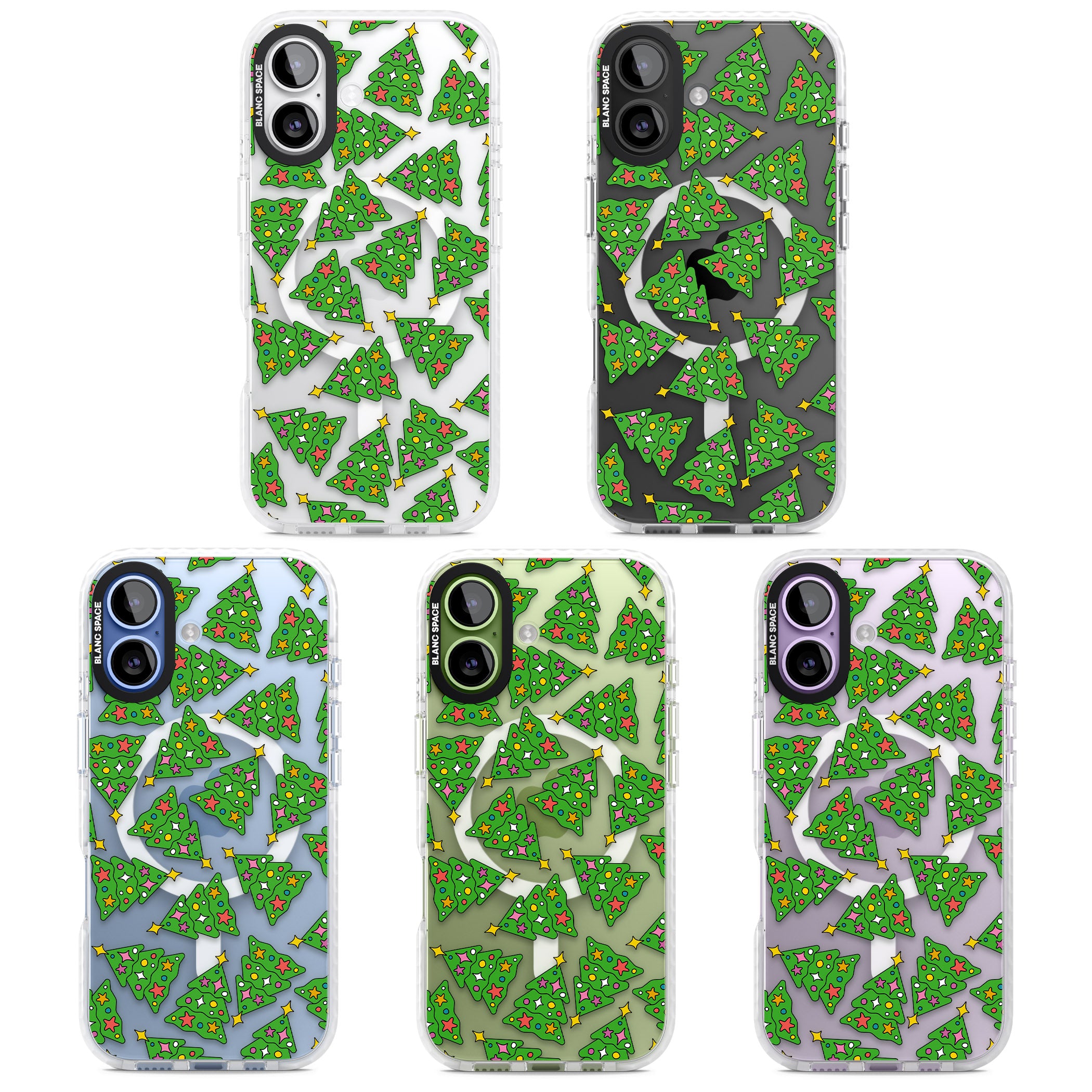 Christmas Tree Pattern iPhone 17 Impact Pro Clear Phone Case APT Impact Protection