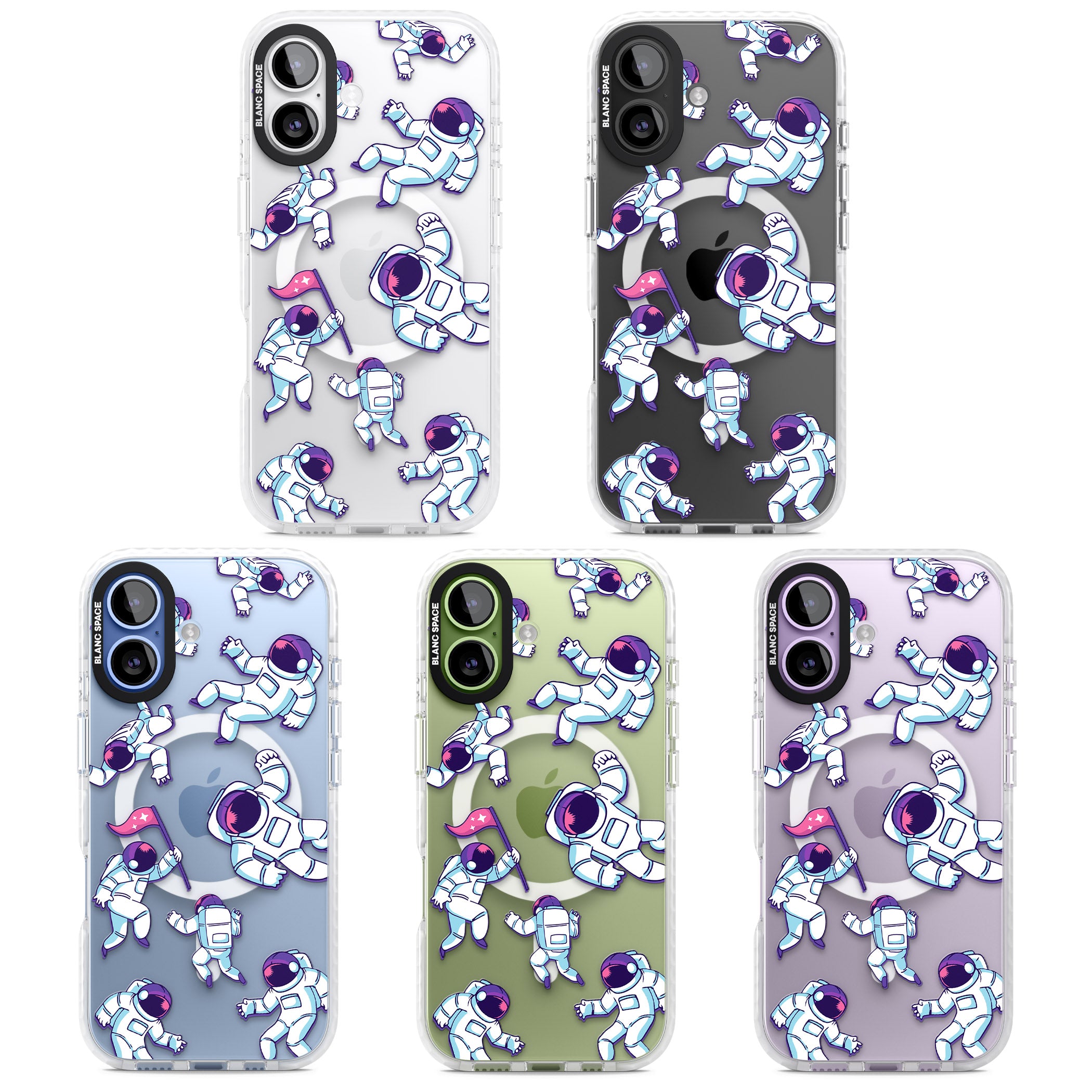 Astronaut Pattern iPhone 17 Impact Pro Clear Phone Case APT Impact Protection