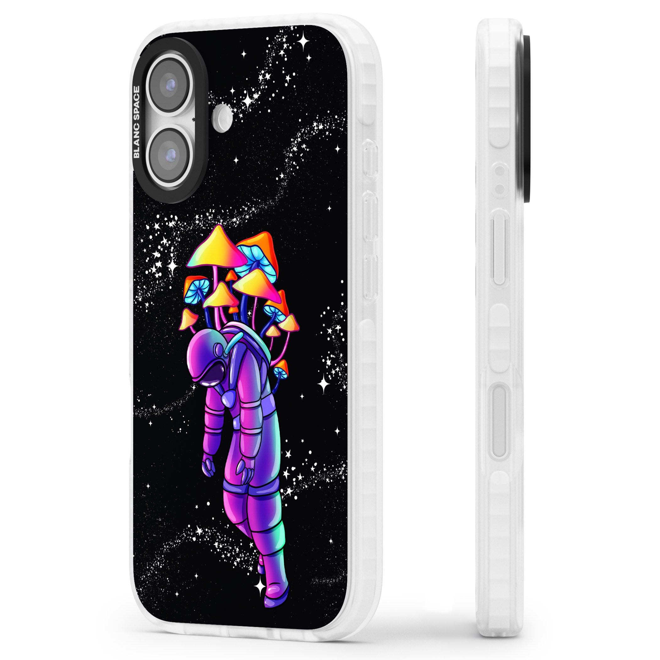 Space Mutation iPhone 17 Impact Pro Clear Phone Case Side Profile