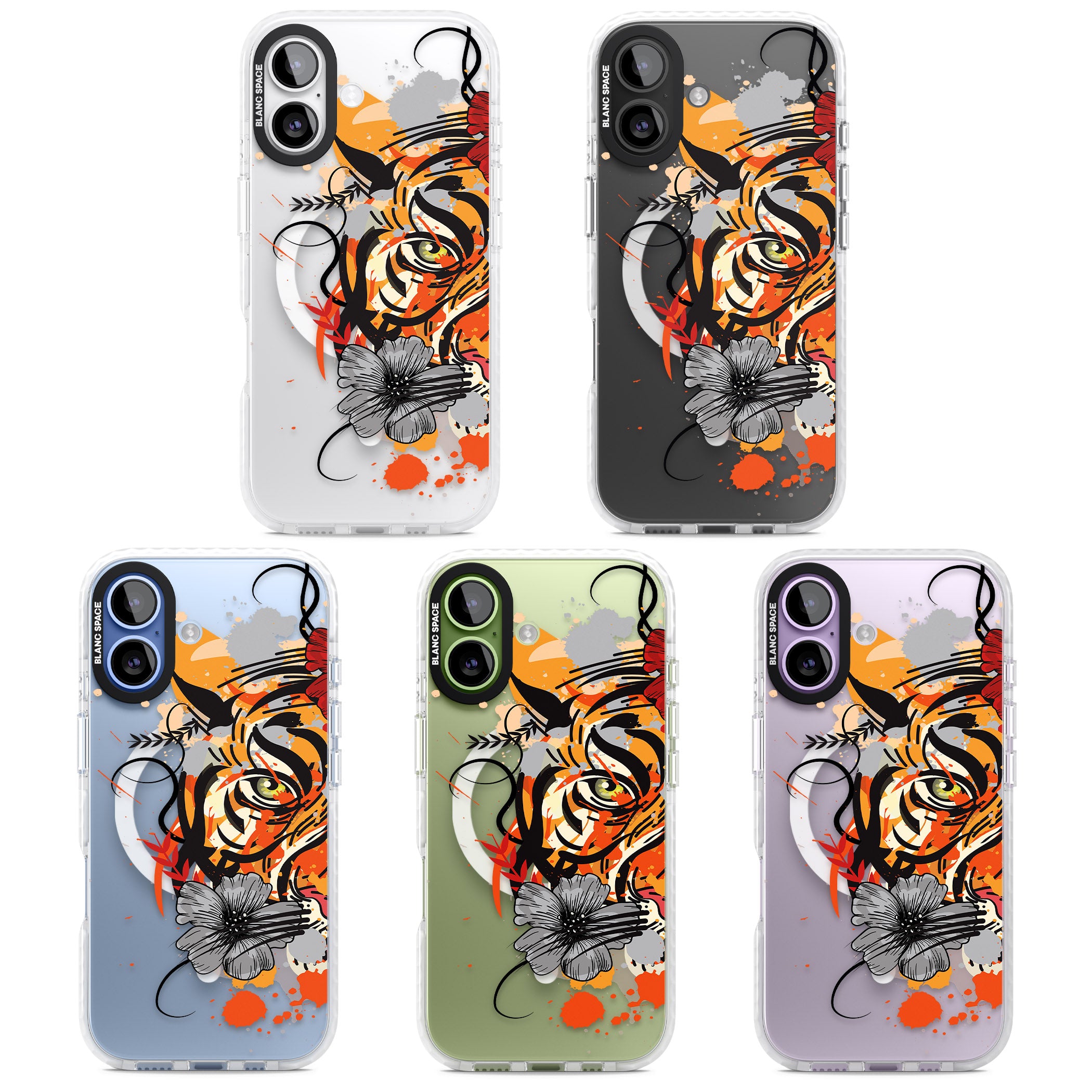 Sugar Skull Tiger iPhone 17 Impact Pro Clear Phone Case APT Impact Protection
