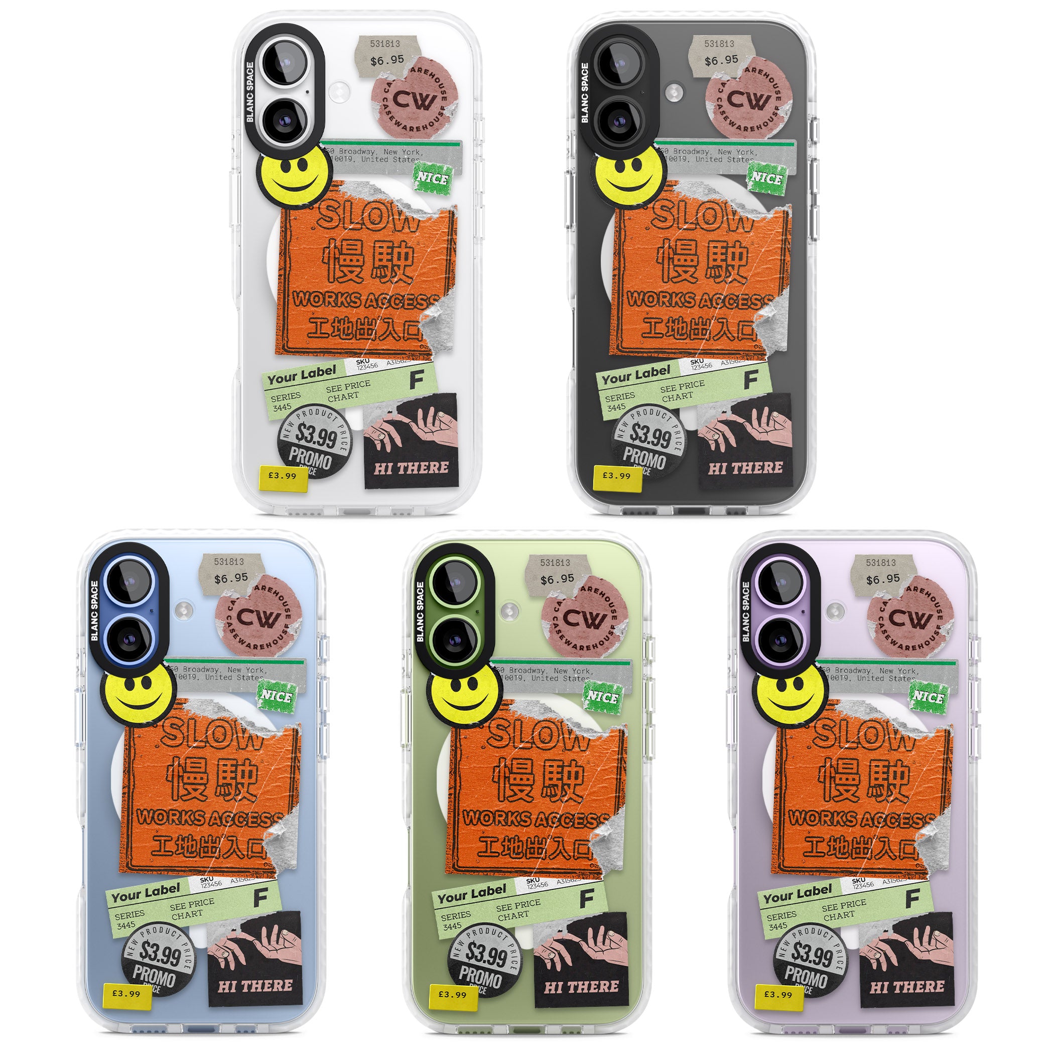 Kanji Signs Sticker Mix iPhone 17 Impact Pro Clear Phone Case APT Impact Protection