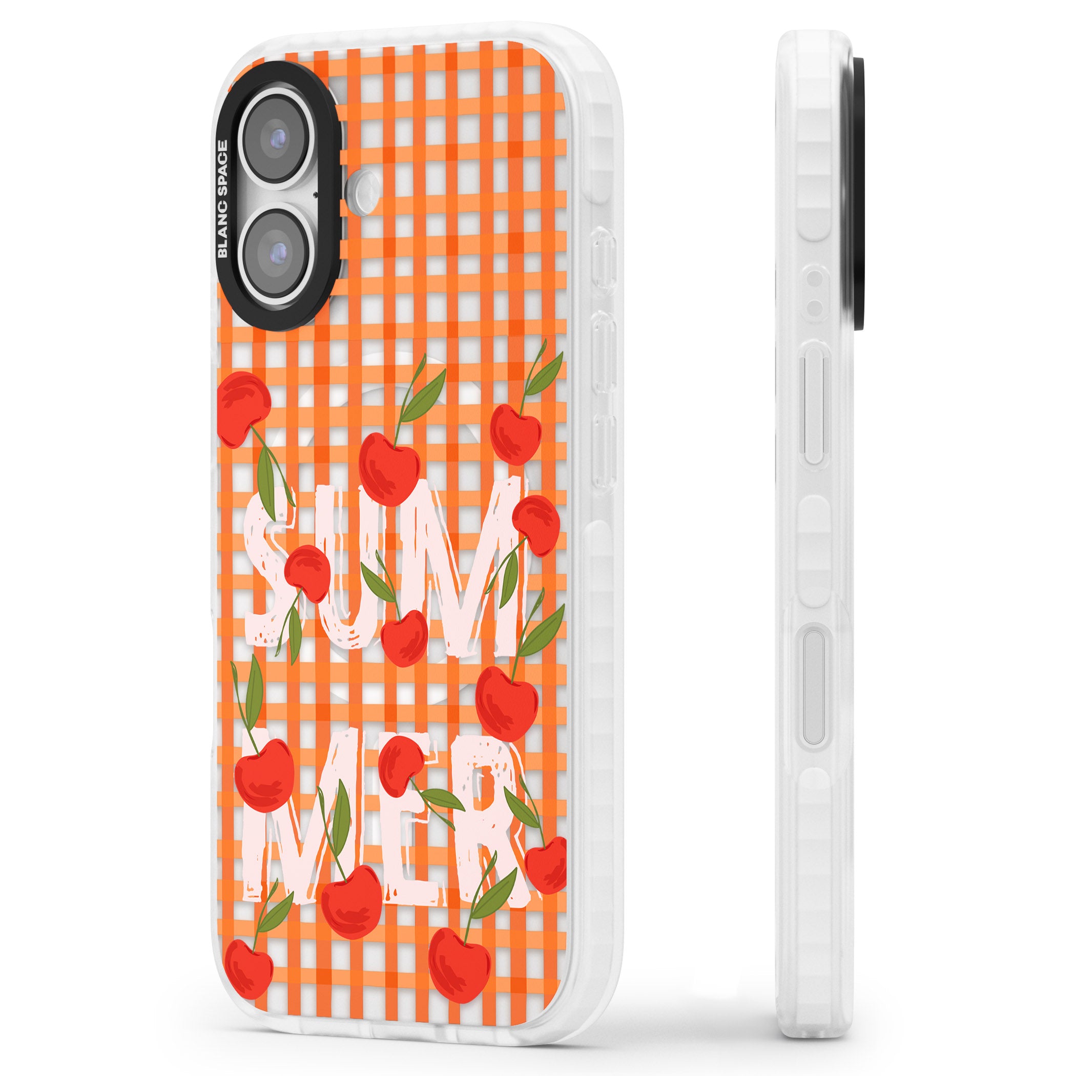 Summer Tomatoes iPhone 17 Impact Pro Clear Phone Case Side Profile