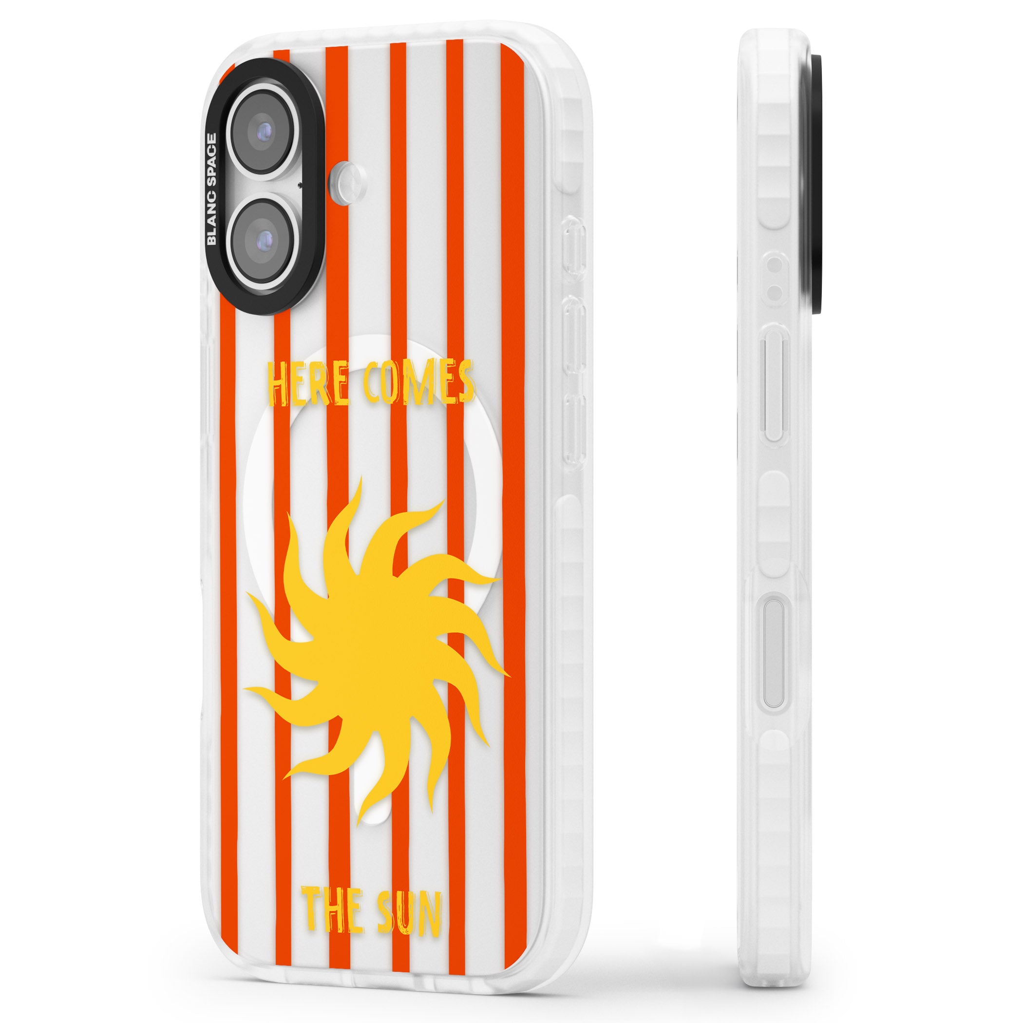 Here Comes The Sun iPhone 17 Impact Pro Clear Phone Case Side Profile