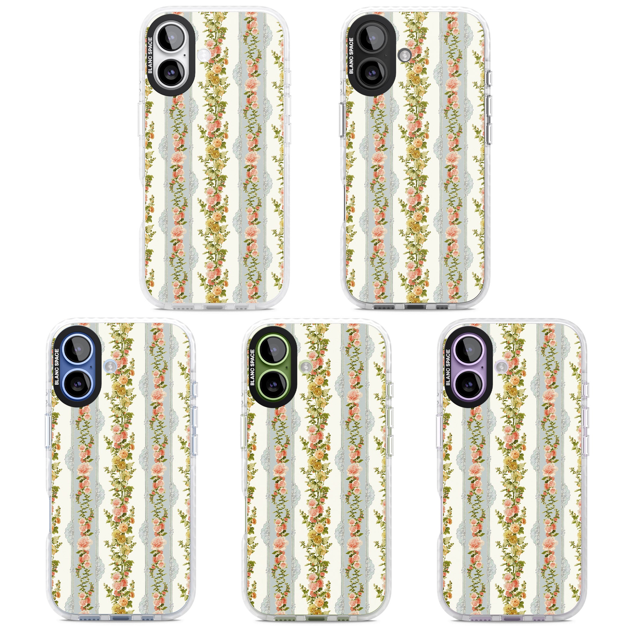 Vintage Floral Stripes iPhone 17 Impact Pro Clear Phone Case APT Impact Protection