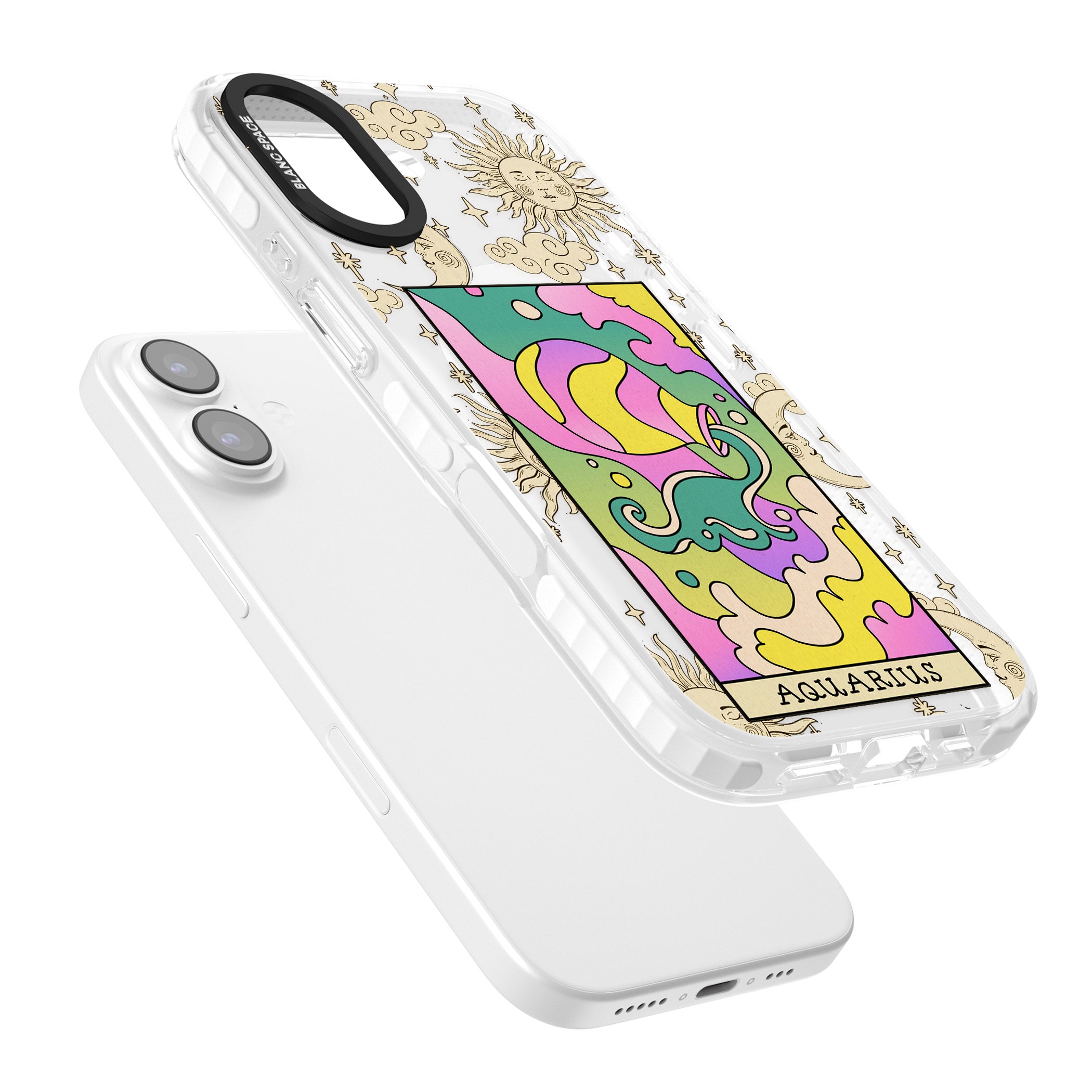 Celestial Zodiac Aquarius iPhone 17 Impact Pro Clear Phone Case Colours