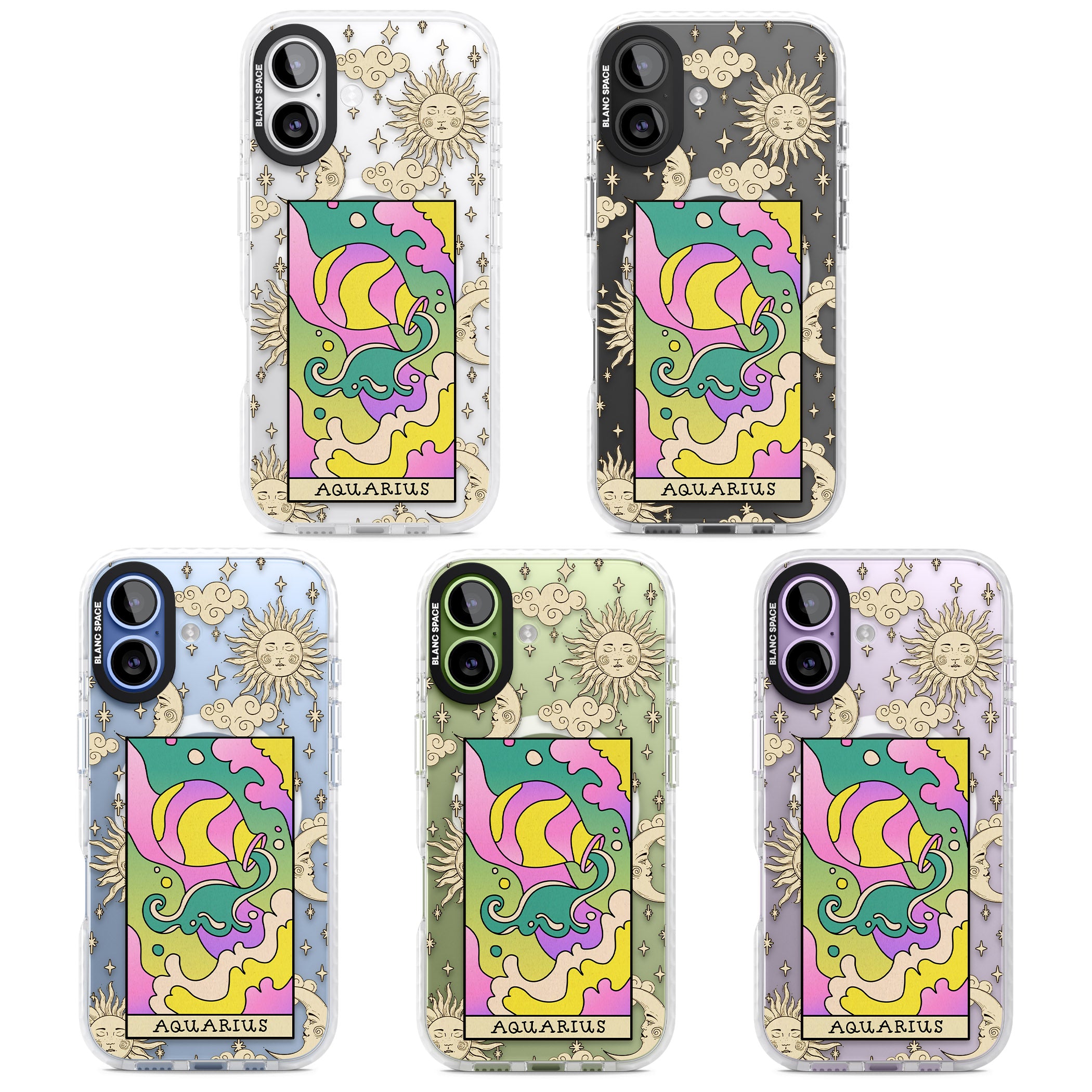 Celestial Zodiac Aquarius iPhone 17 Impact Pro Clear Phone Case APT Impact Protection
