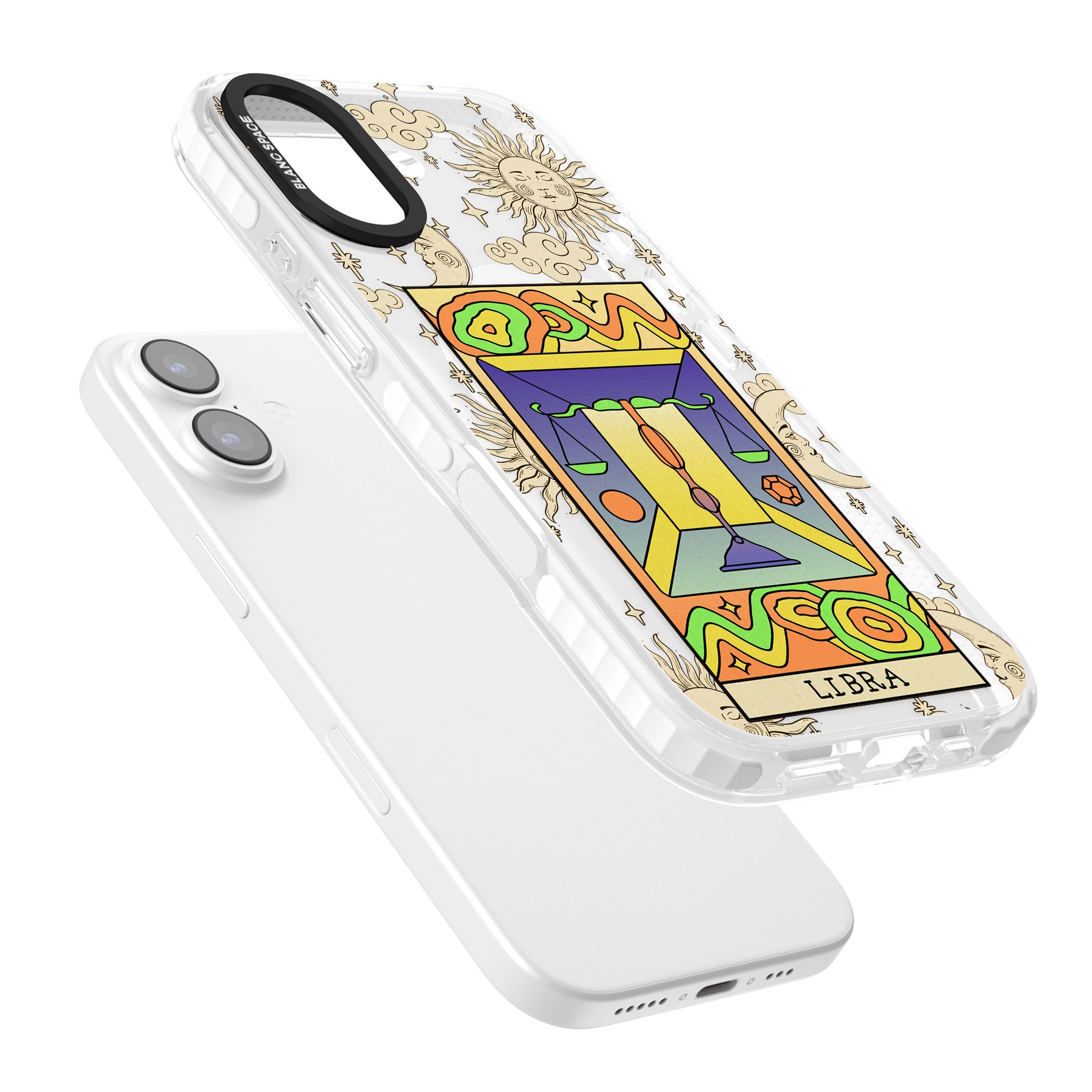 Celestial Zodiac Libra iPhone 17 Impact Pro Clear Phone Case Colours