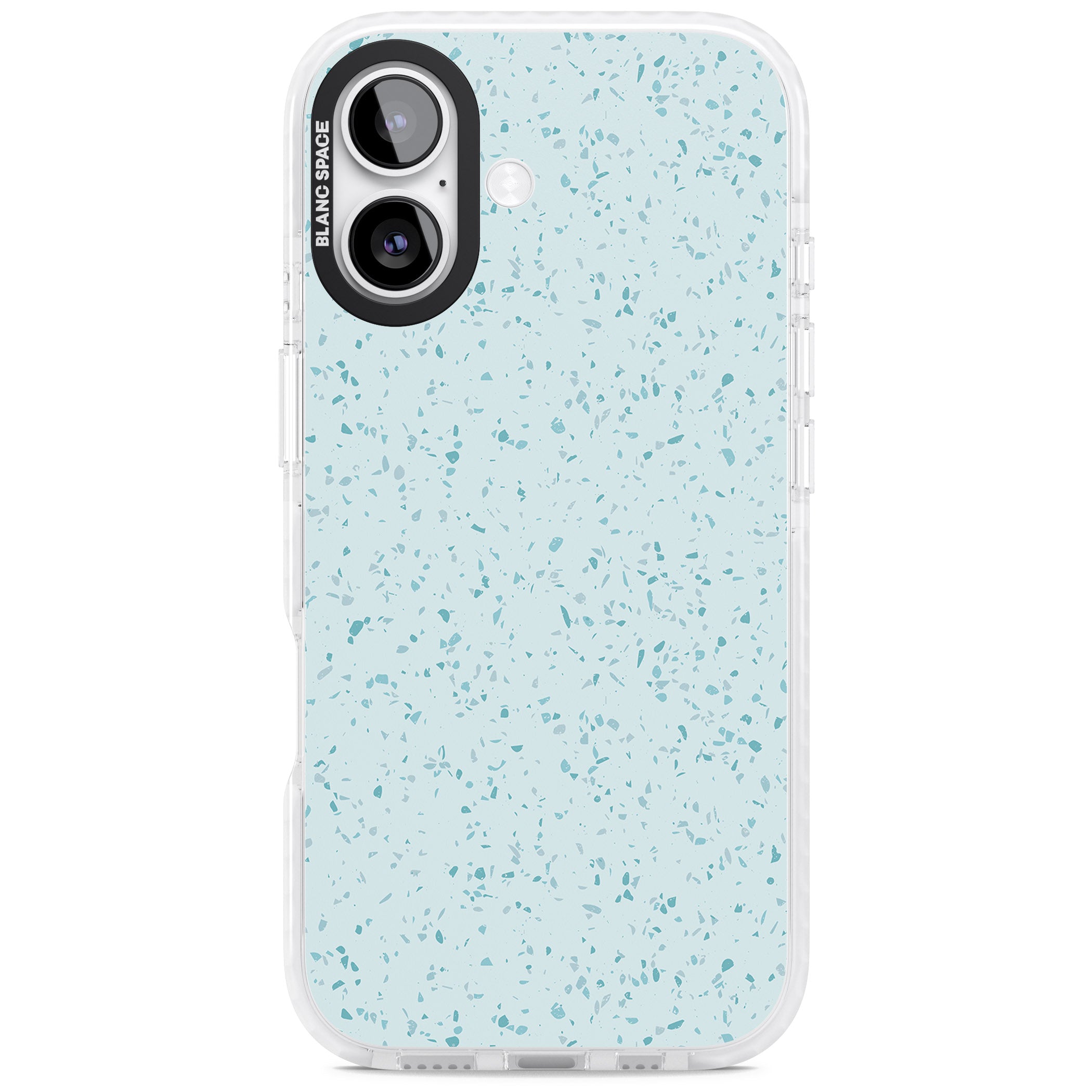 Light Blue Terrazzo Pattern iPhone 17 Impact Pro Clear Phone Case