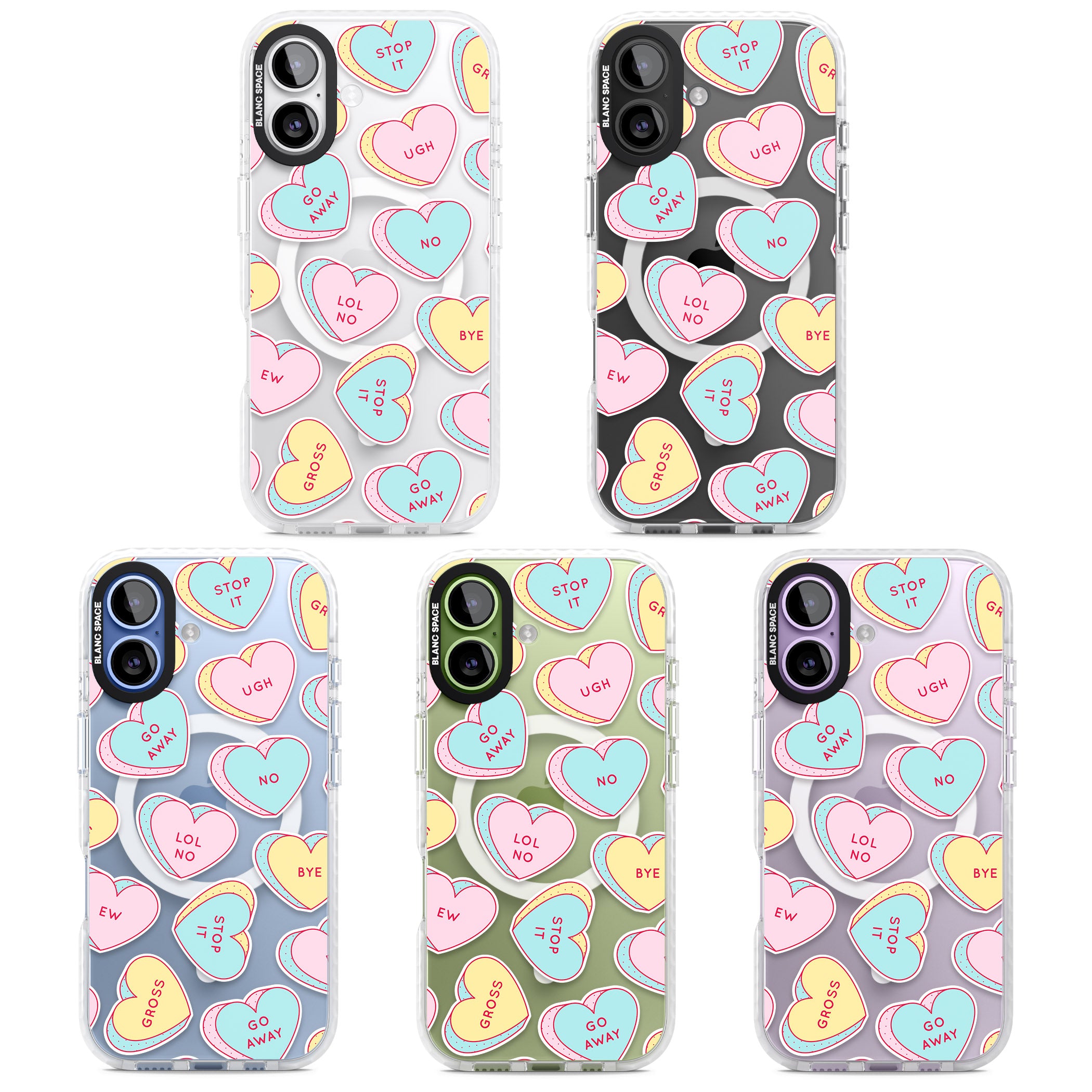 Sarcastic Love Hearts iPhone 17 Impact Pro Clear Phone Case APT Impact Protection