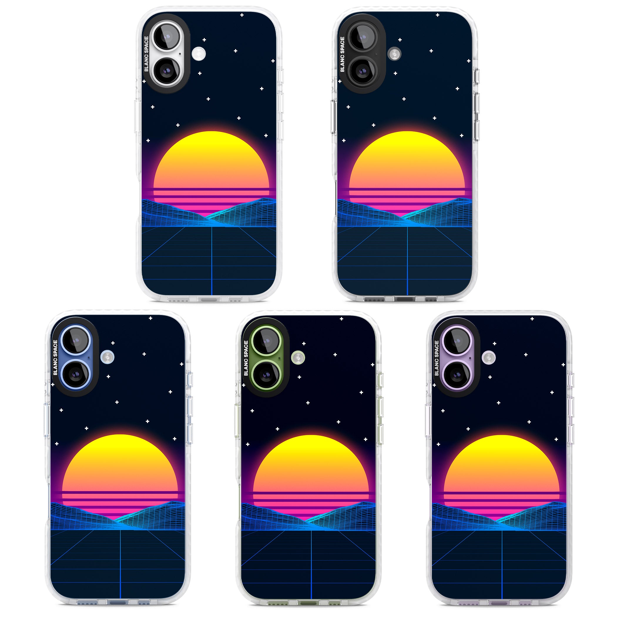 Retro Sunset Vaporwave iPhone 17 Impact Pro Clear Phone Case APT Impact Protection