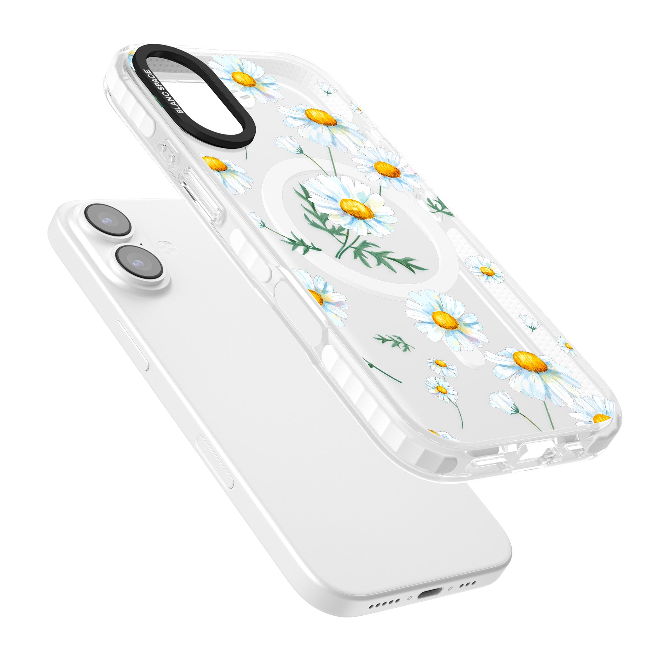 Vintage Painted Daisies iPhone 17 Impact Pro Clear Phone Case Colours