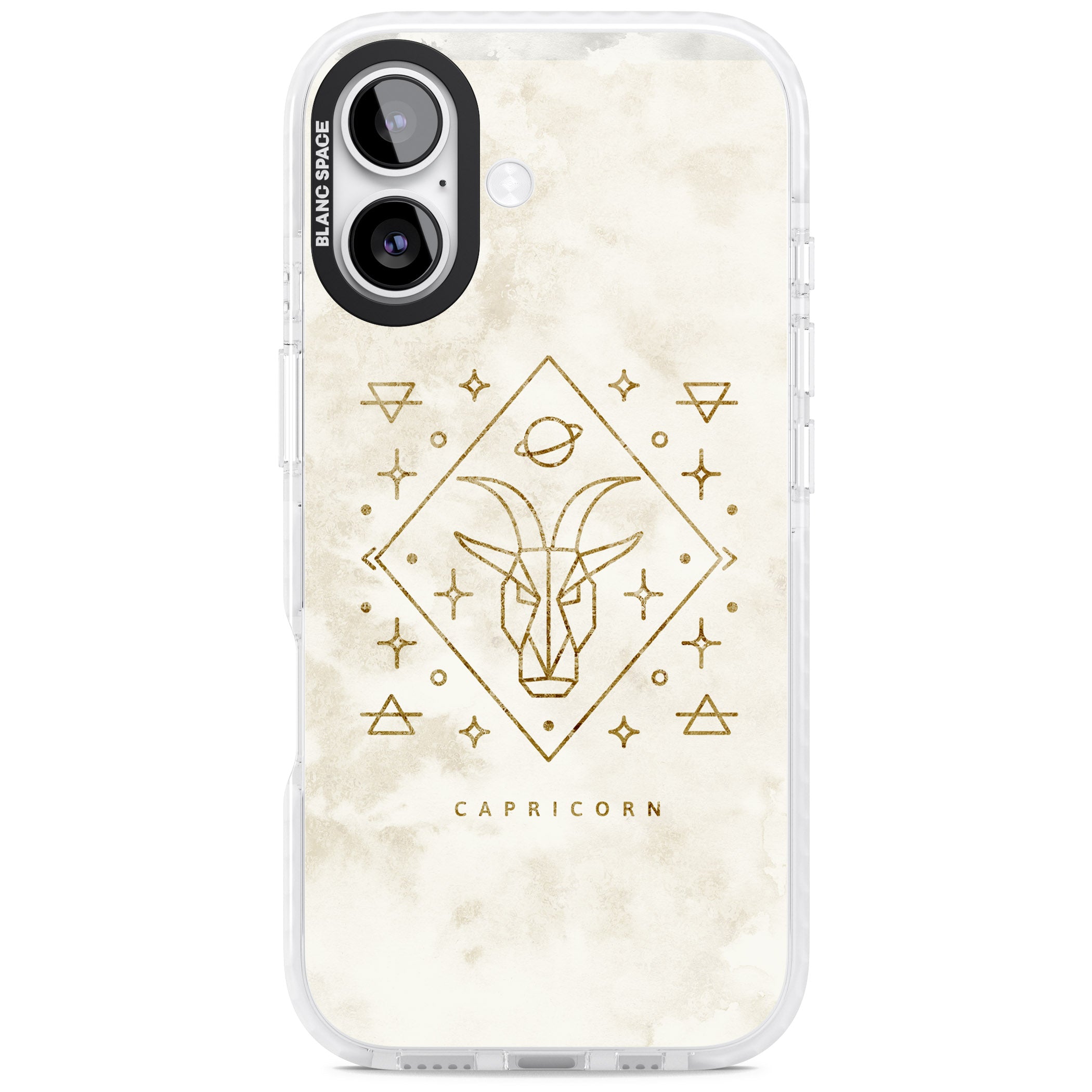 Capricorn Gold Zodiac Design iPhone 17 Impact Pro Clear Phone Case