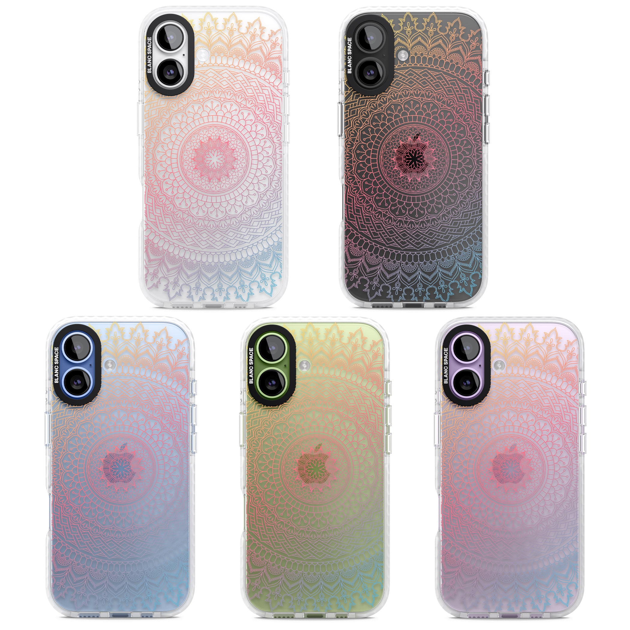 Rainbow Mandala iPhone 17 Impact Clear Phone Case APT Impact Protection