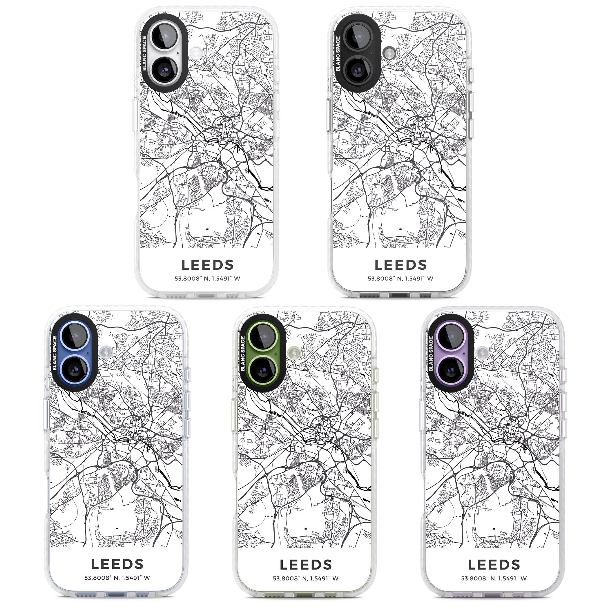 Leeds Map iPhone 17 Impact Clear Phone Case APT Impact Protection