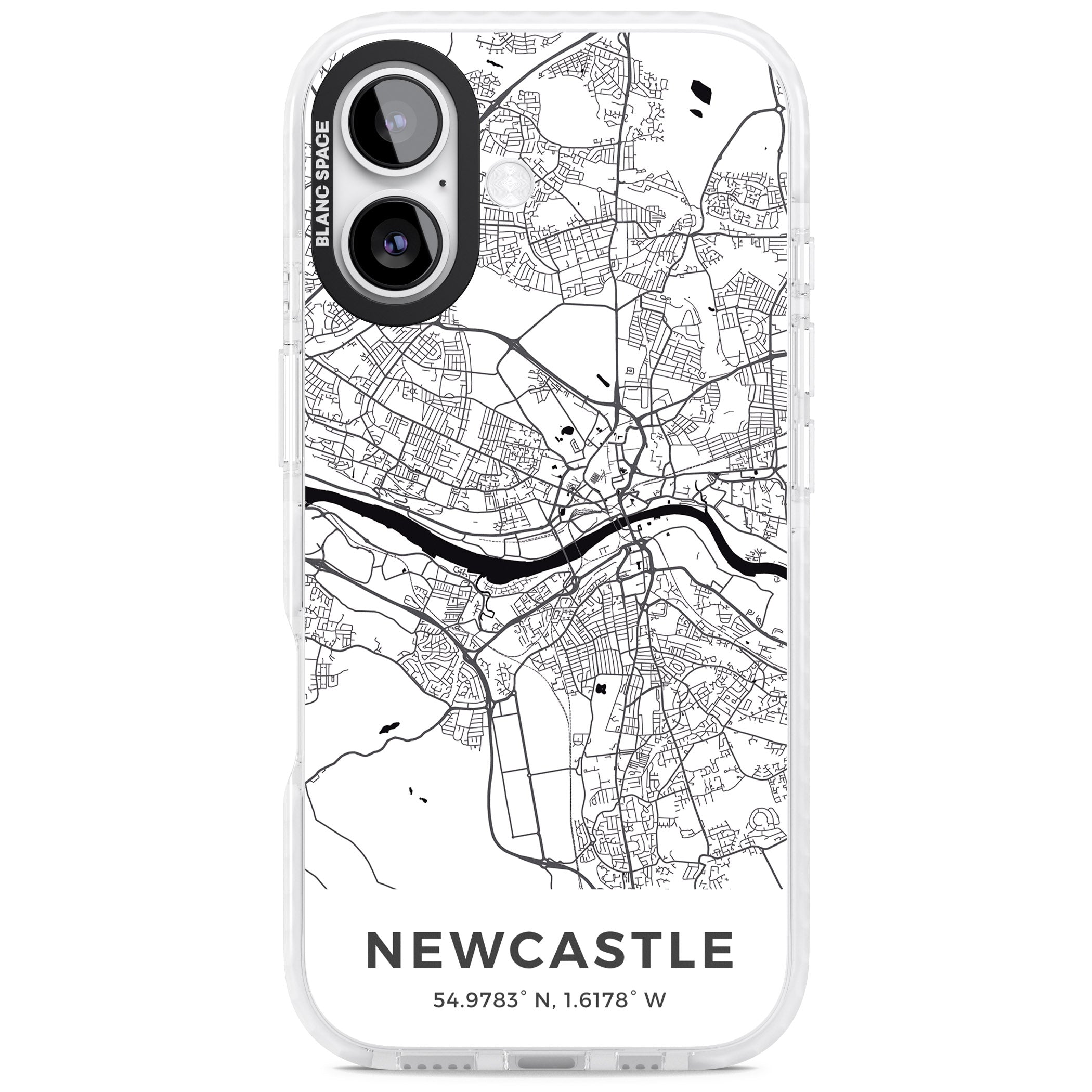 Newcastle City Map iPhone 17 Impact Clear Phone Case