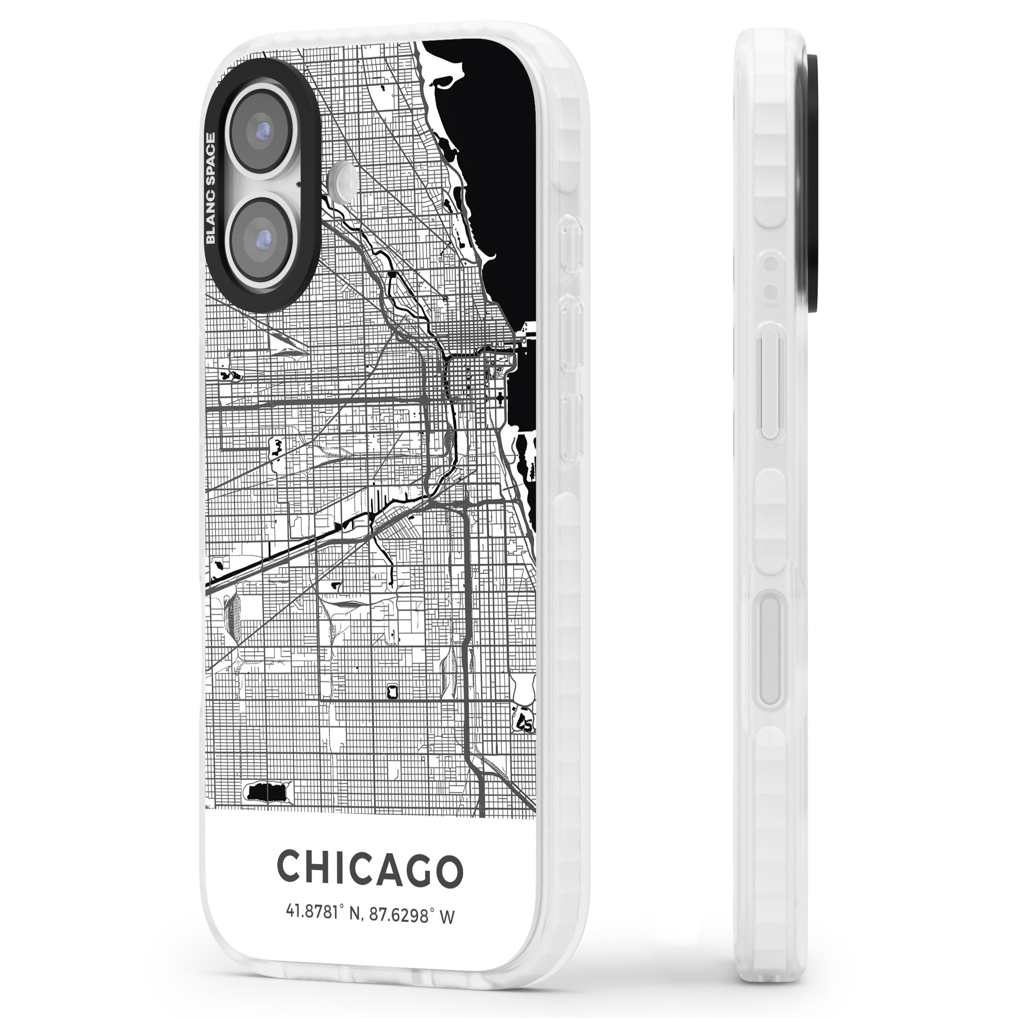 Chicago Map iPhone 17 Impact Clear Phone Case Side Profile