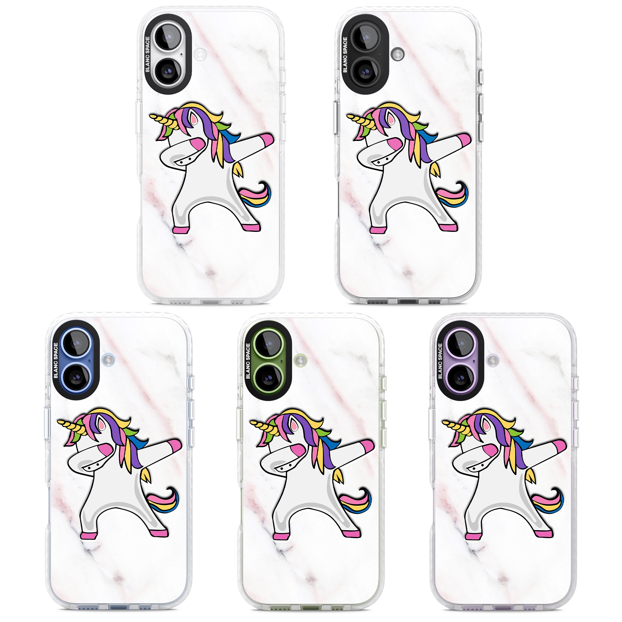 Designer Marble Unicorn Dab iPhone 17 Impact Clear Phone Case APT Impact Protection