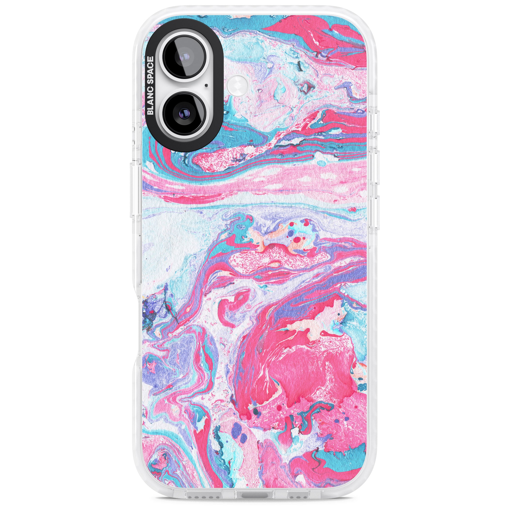 Pink, Blue & Purple Marbled Paper Pattern iPhone 17 Impact Clear Phone Case