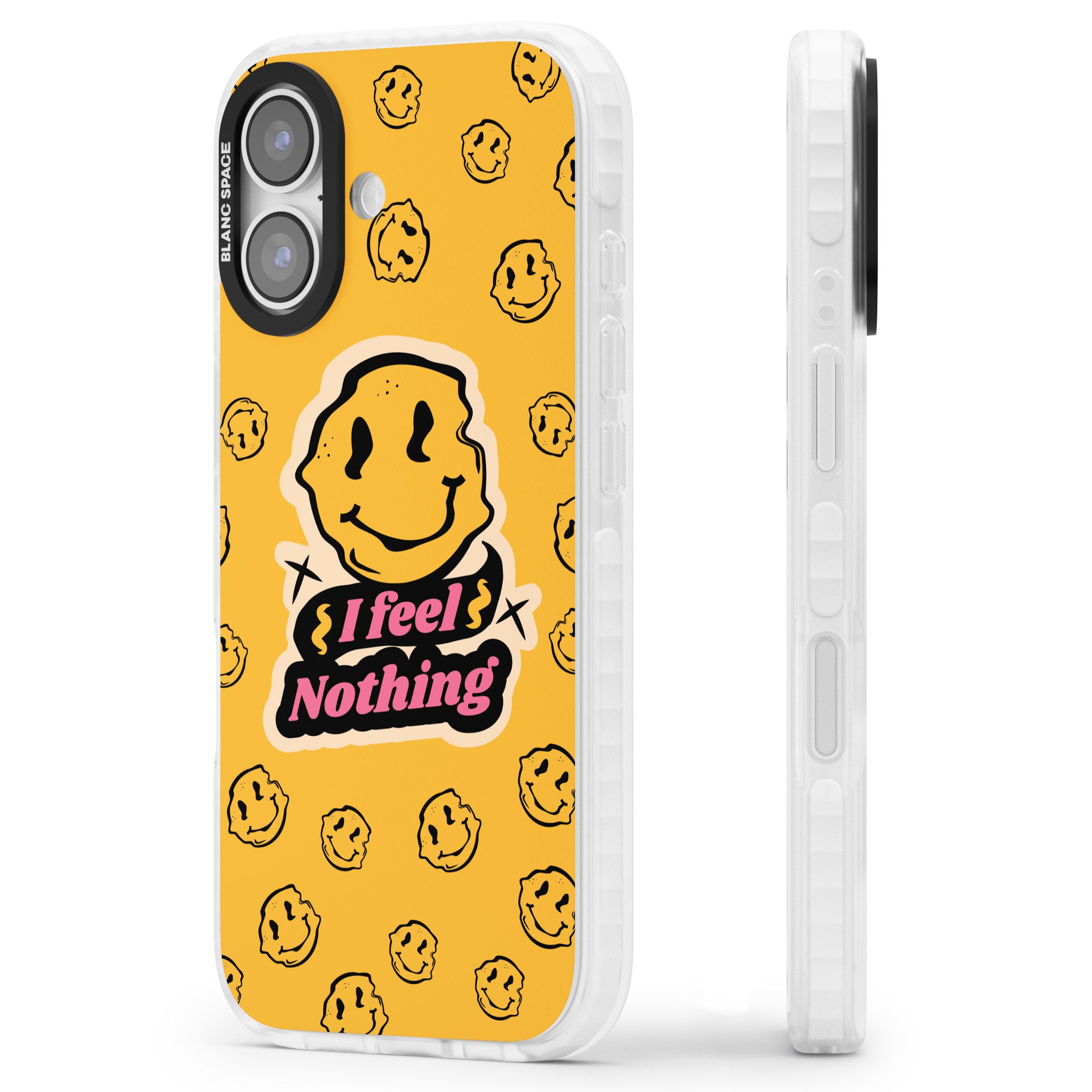 I Feel Nothing iPhone 17 Impact Clear Phone Case Side Profile