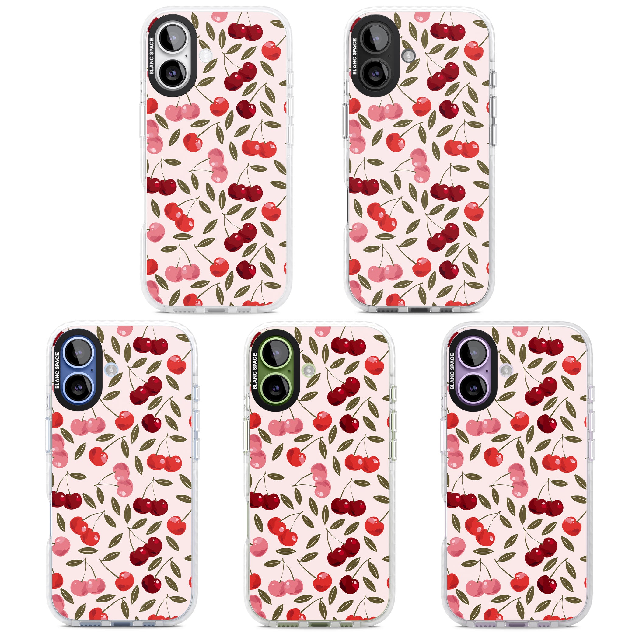 Fruity & Fun Patterns Cherries iPhone 17 Impact Clear Phone Case APT Impact Protection