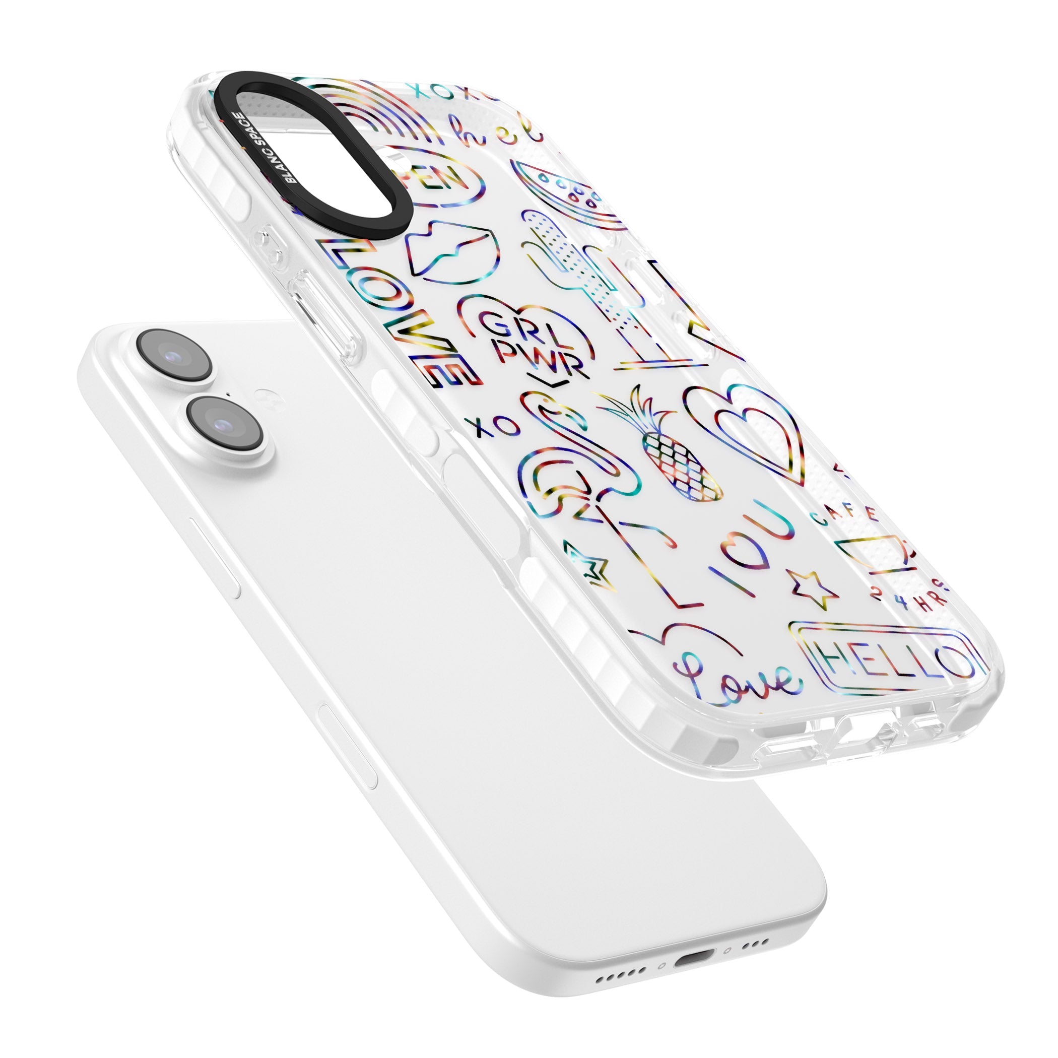 Funky Nebula Neon Sign iPhone 17 Impact Clear Phone Case Colours