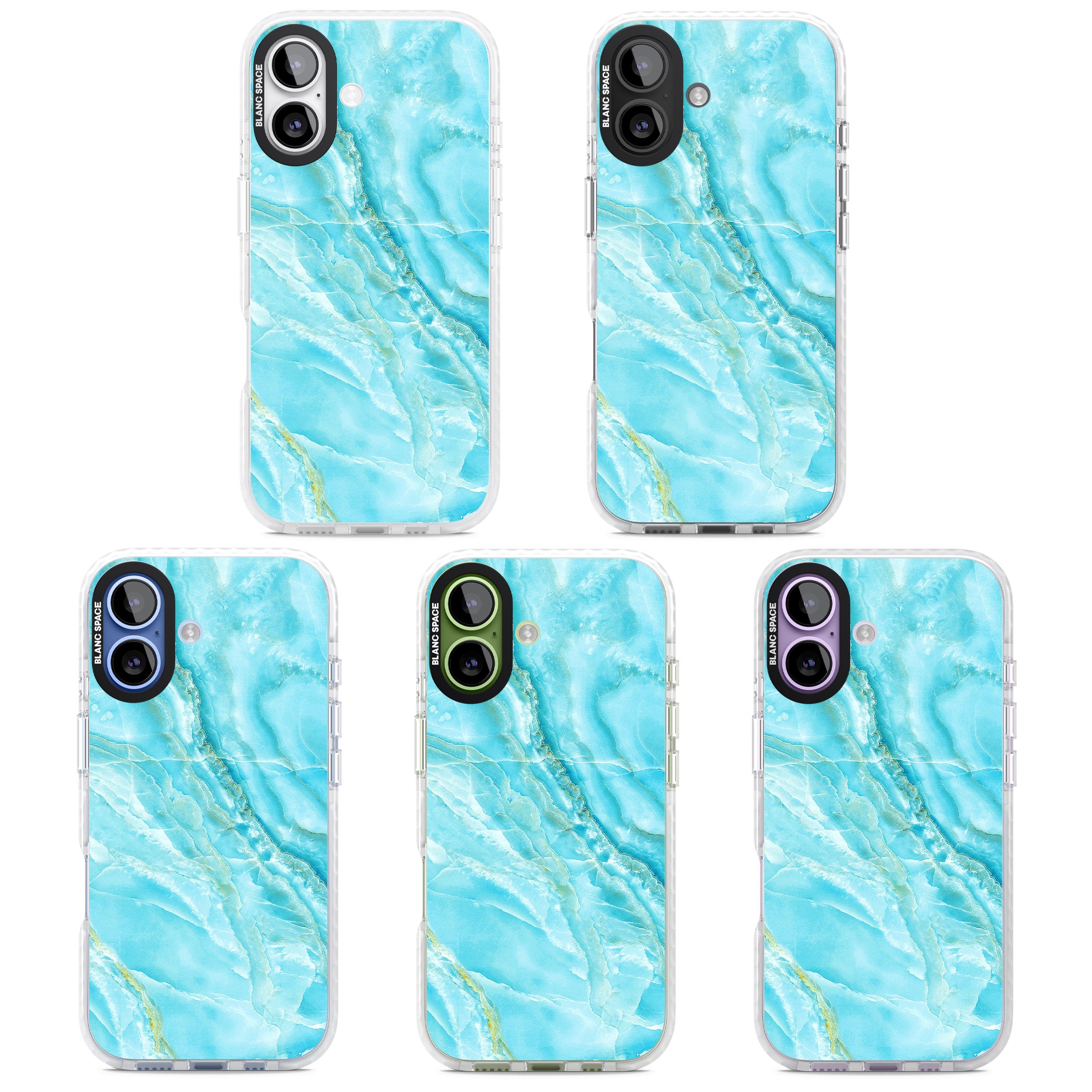 Blue Onyx Marble iPhone 17 Impact Clear Phone Case APT Impact Protection