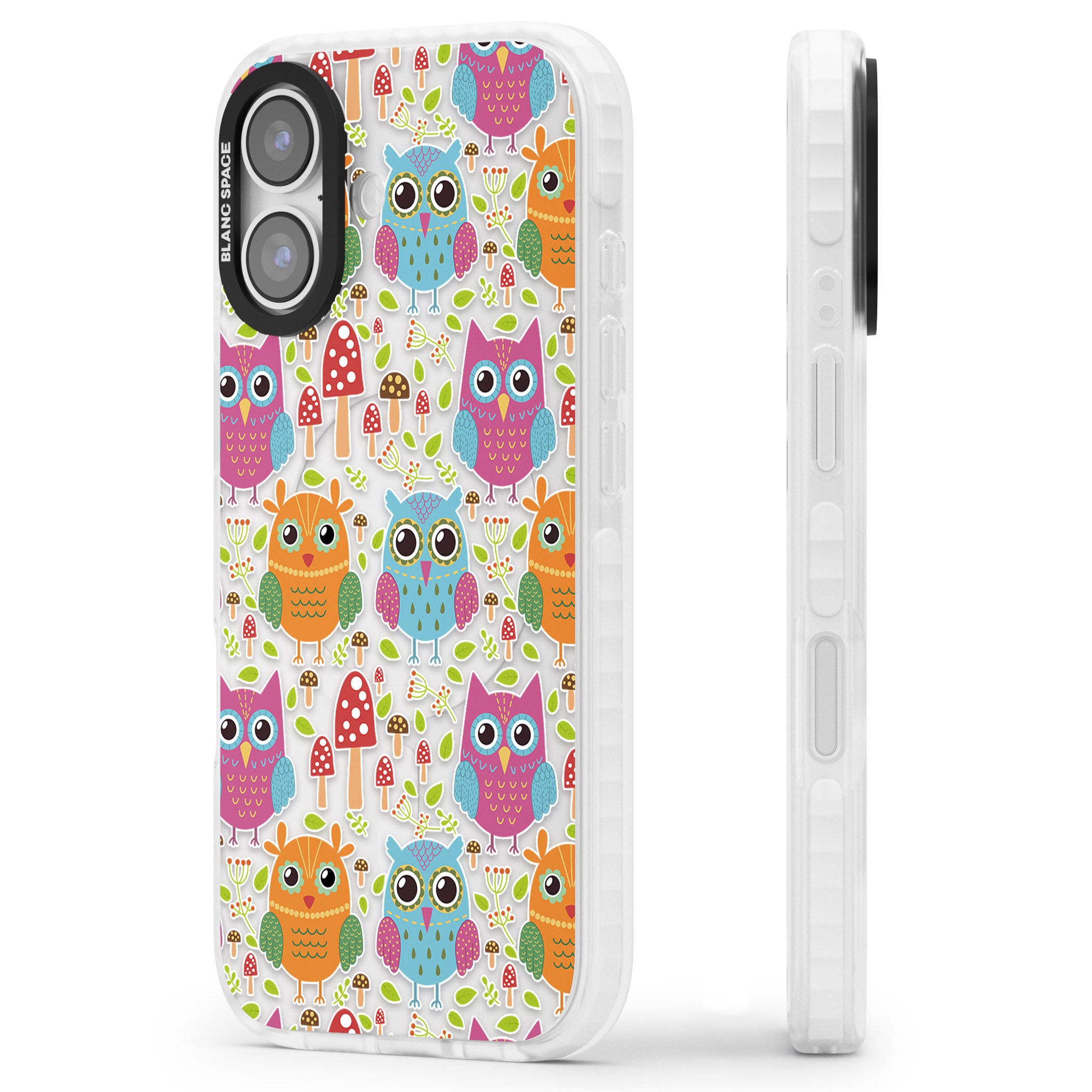 Forrest Owl Clear Pattern iPhone 17 Impact Clear Phone Case Side Profile