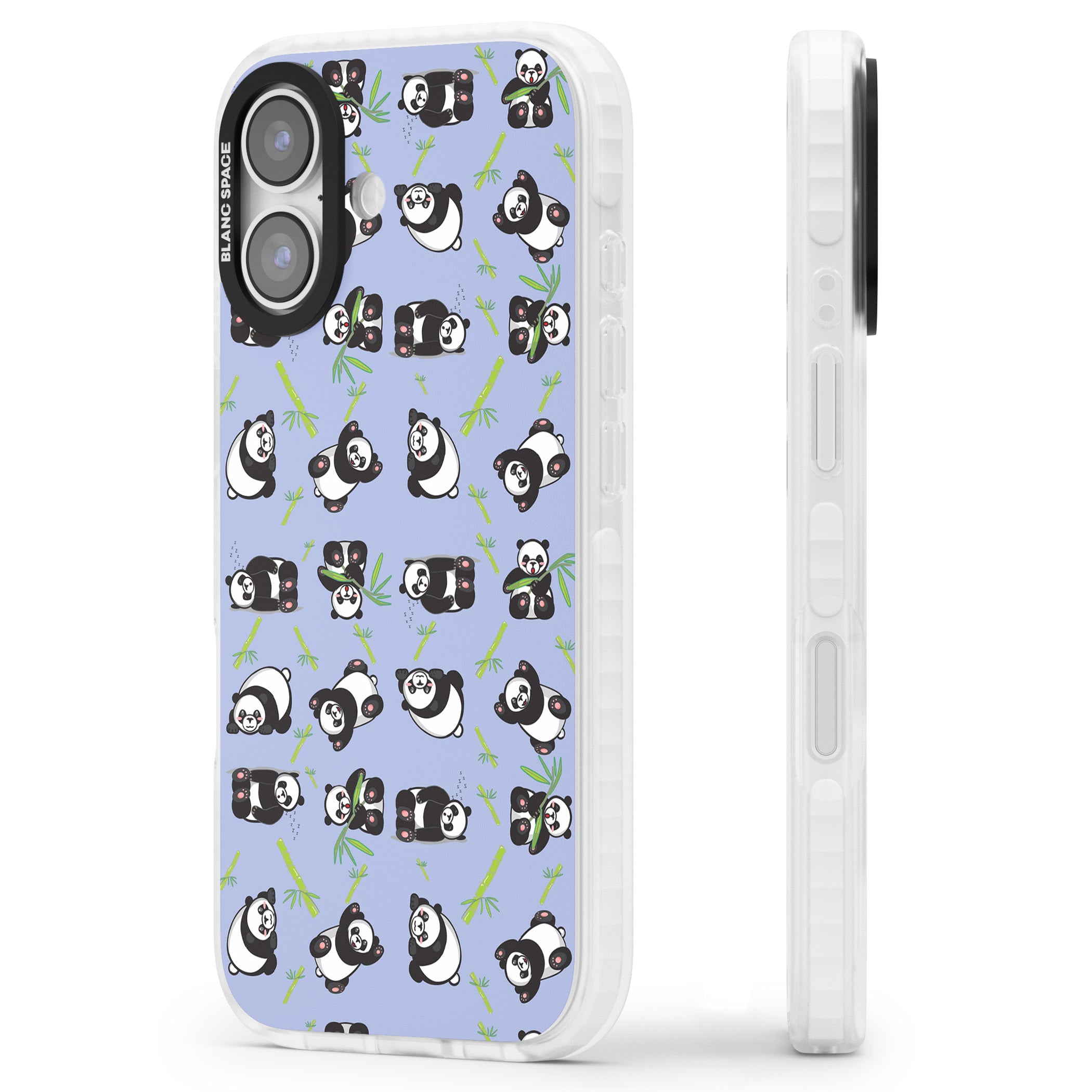 Panda Pattern iPhone 17 Impact Clear Phone Case Side Profile