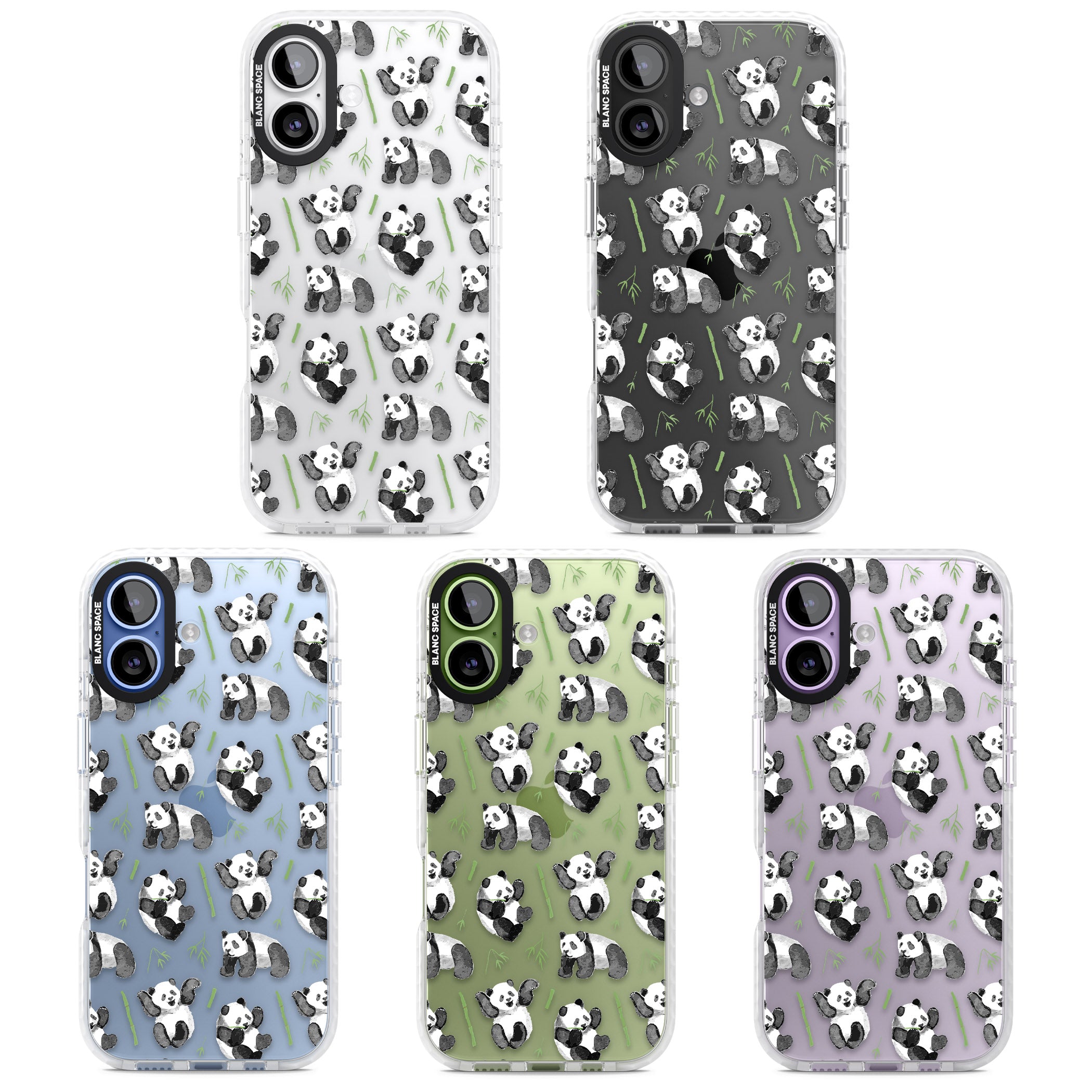 Watercolour Panda Pattern iPhone 17 Impact Clear Phone Case APT Impact Protection