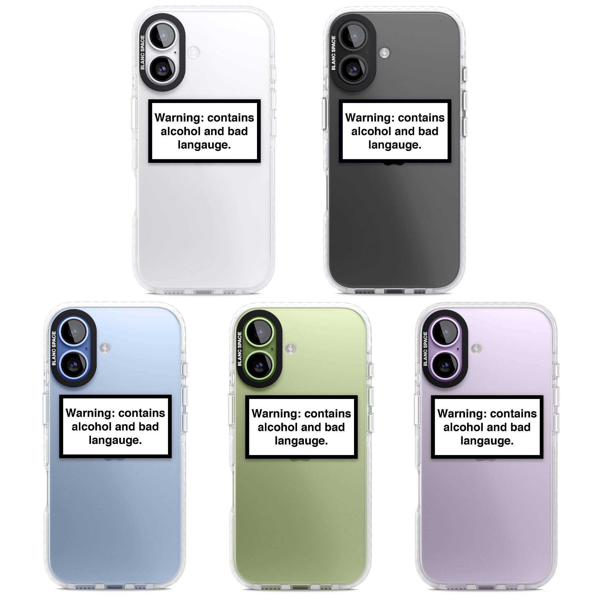 Warning: Contains Alcohol & Bad Language iPhone 17 Impact Clear Phone Case APT Impact Protection