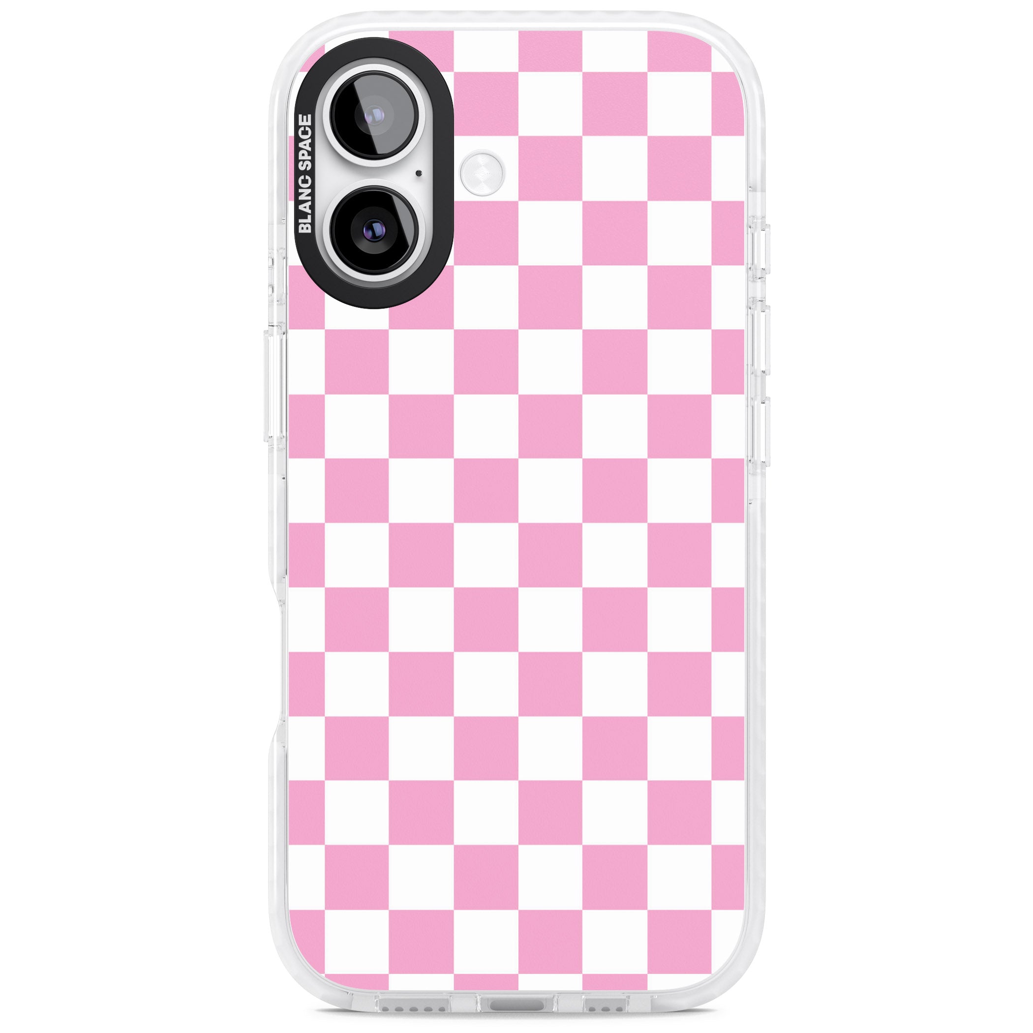 Pink Checkered iPhone 17 Impact Clear Phone Case