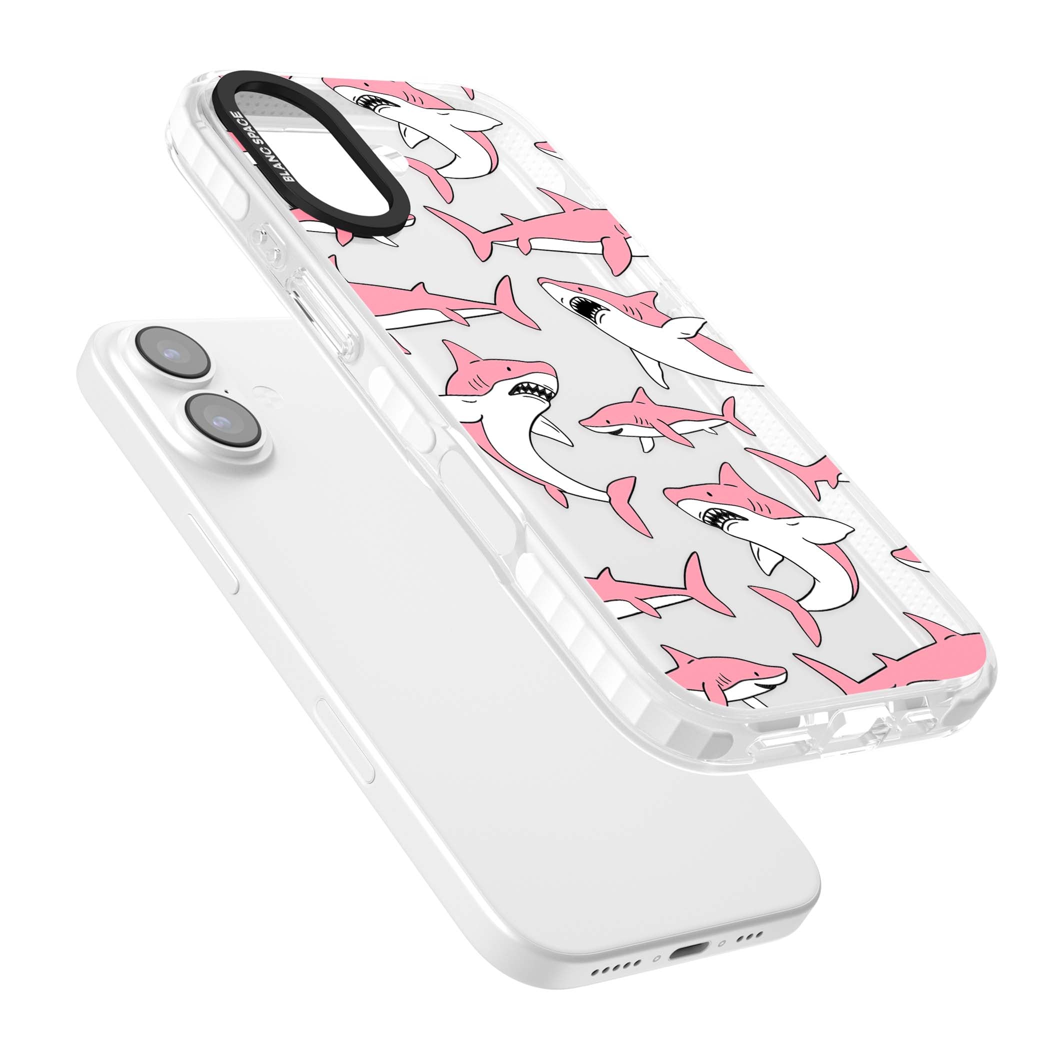 Bubblegum Sharks for her iPhone case | Black Impact case for iPhone 17