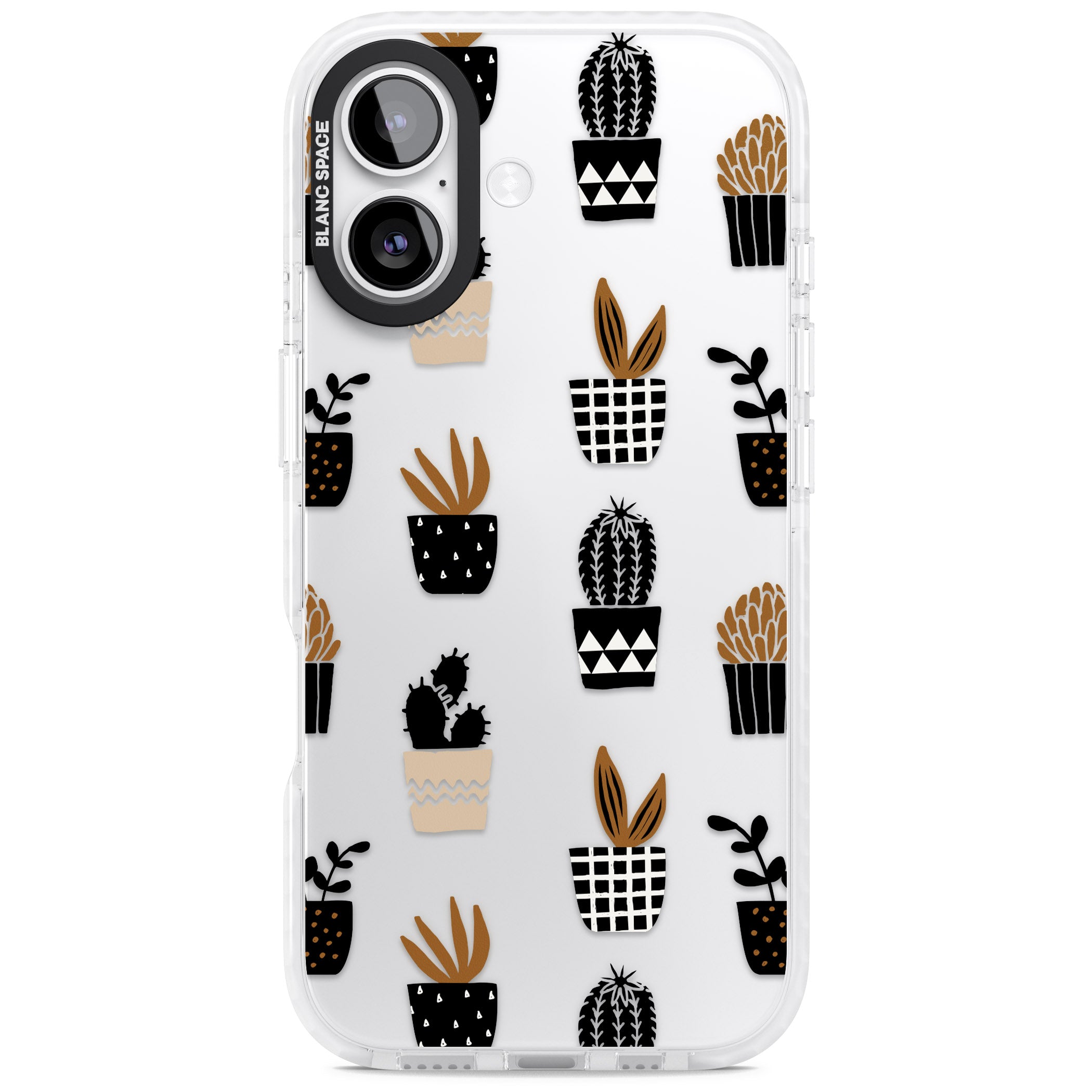 Large Mixed Plants Pattern Clear iPhone 17 Impact Clear Phone Case