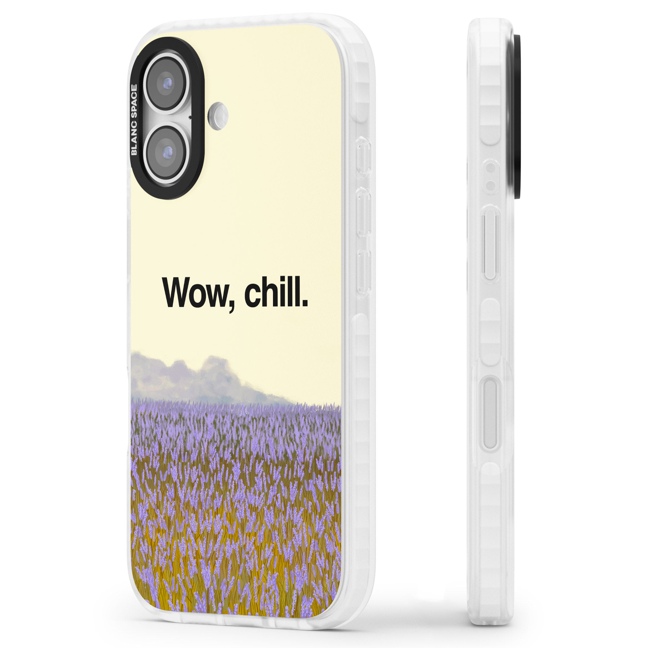 Wow, Chill iPhone 17 Impact Clear Phone Case Side Profile