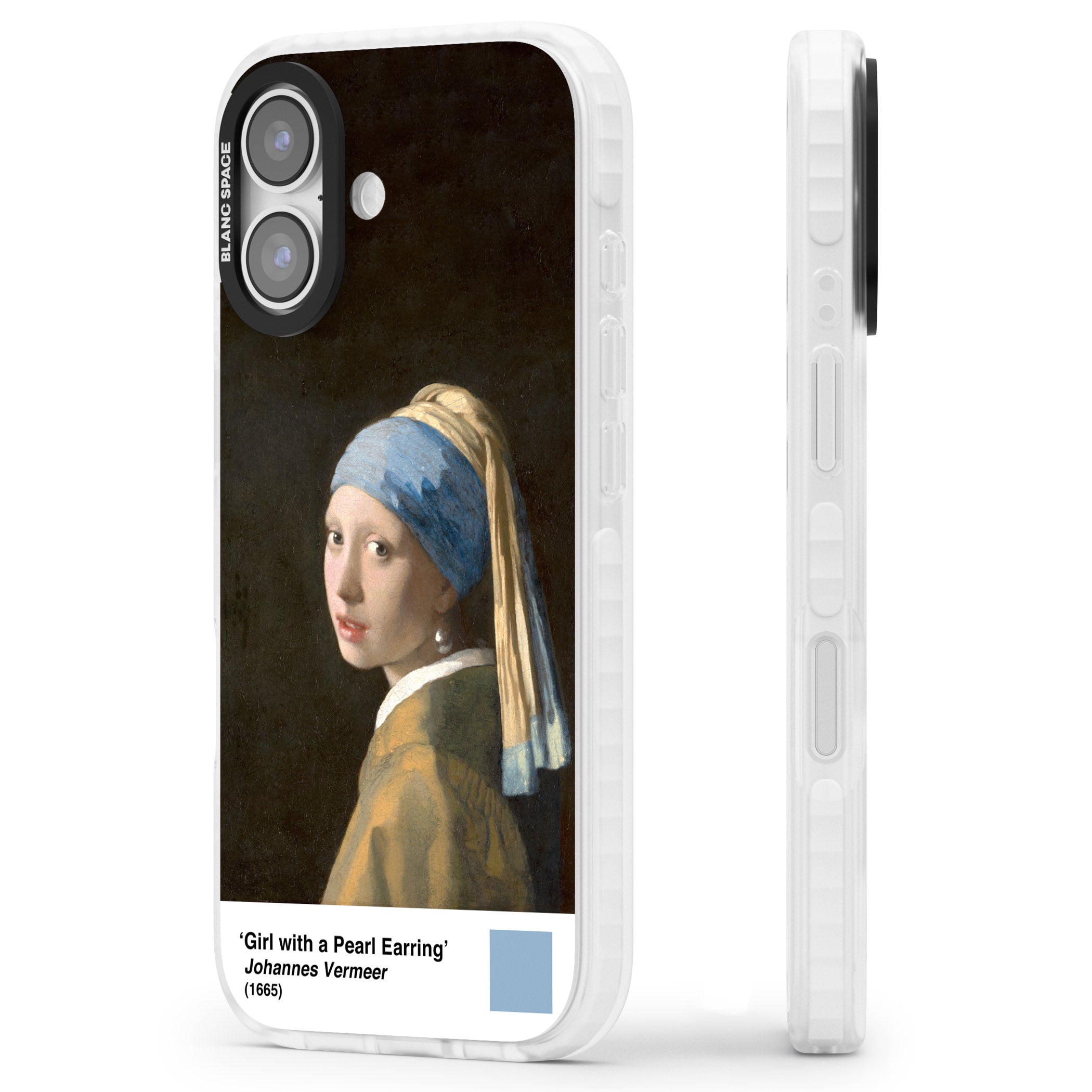 Girl With A Pearl Earring iPhone 17 Impact Clear Phone Case Side Profile