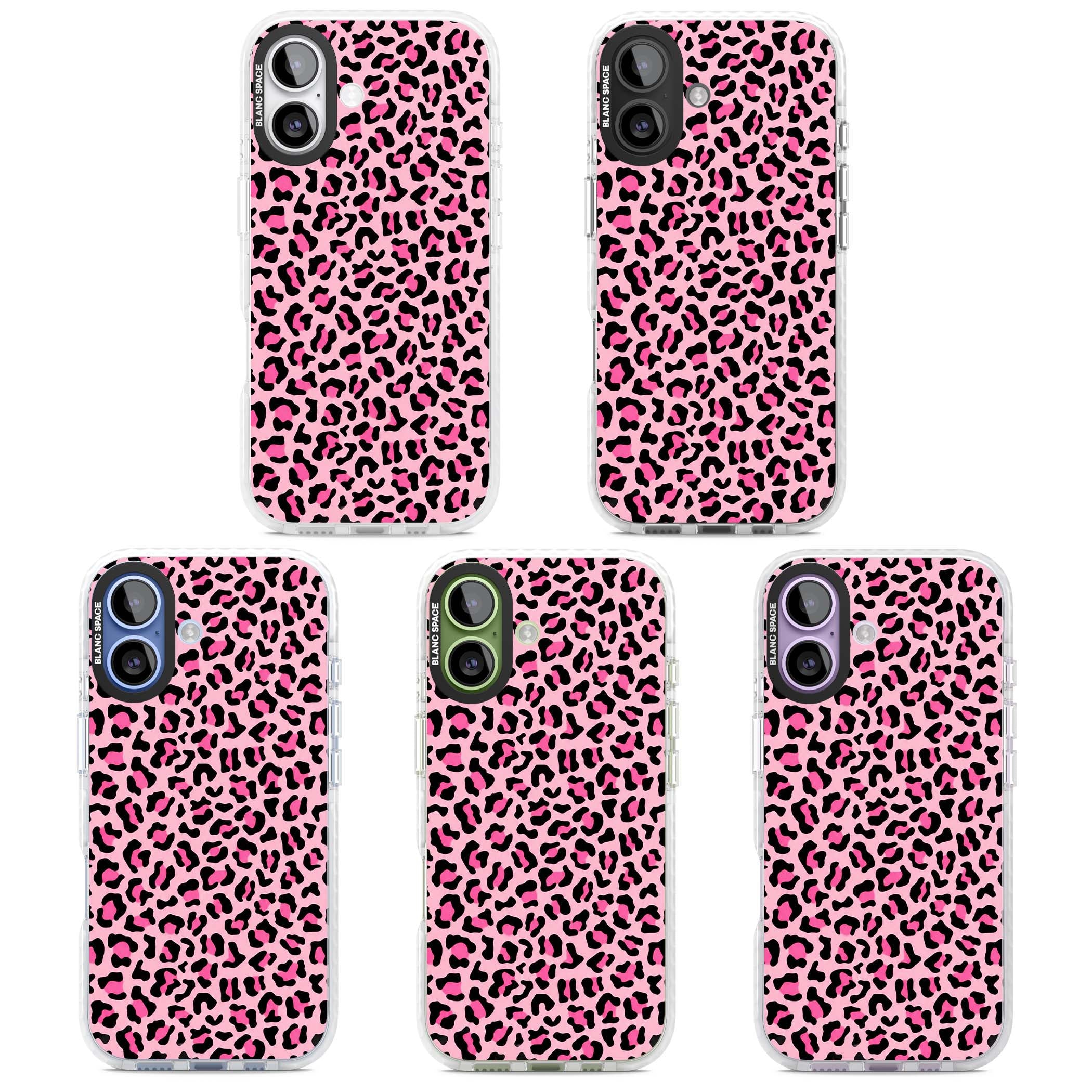 Pink Leopard baddie iPhone case | Black Impact case for iPhone 17