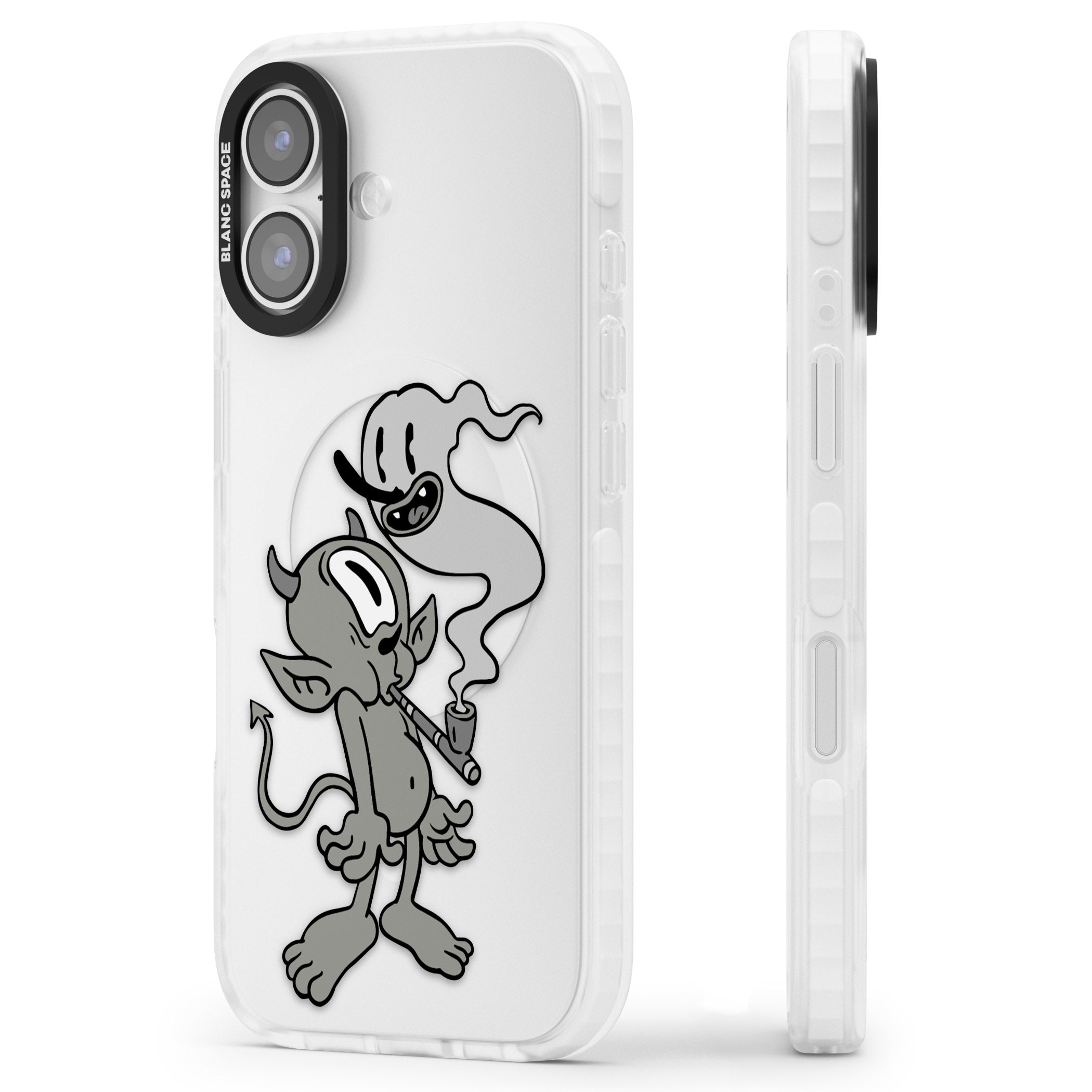 Pipe Goblin iPhone 17 Impact Clear Phone Case Side Profile