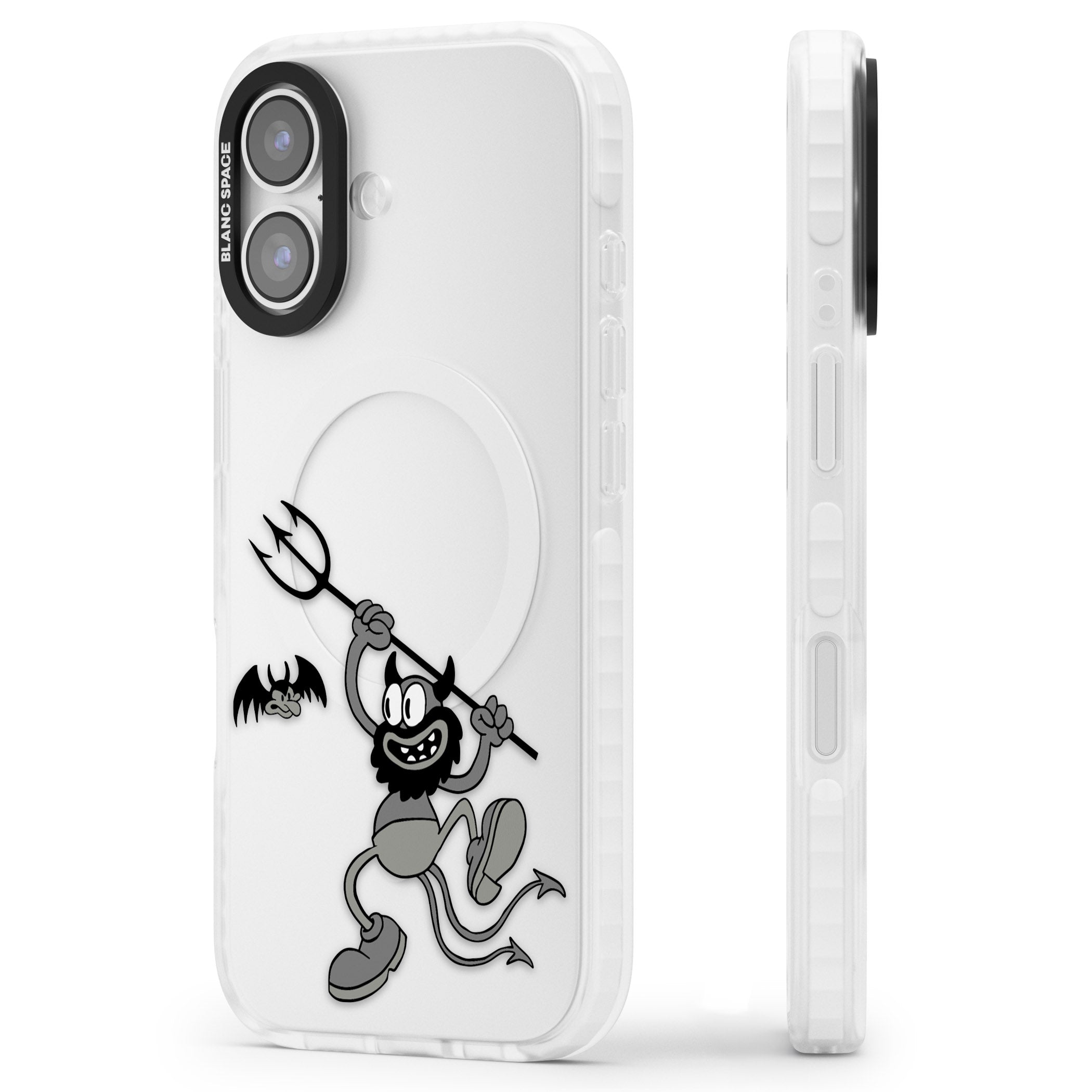 Dancing Devil iPhone 17 Impact Clear Phone Case Side Profile
