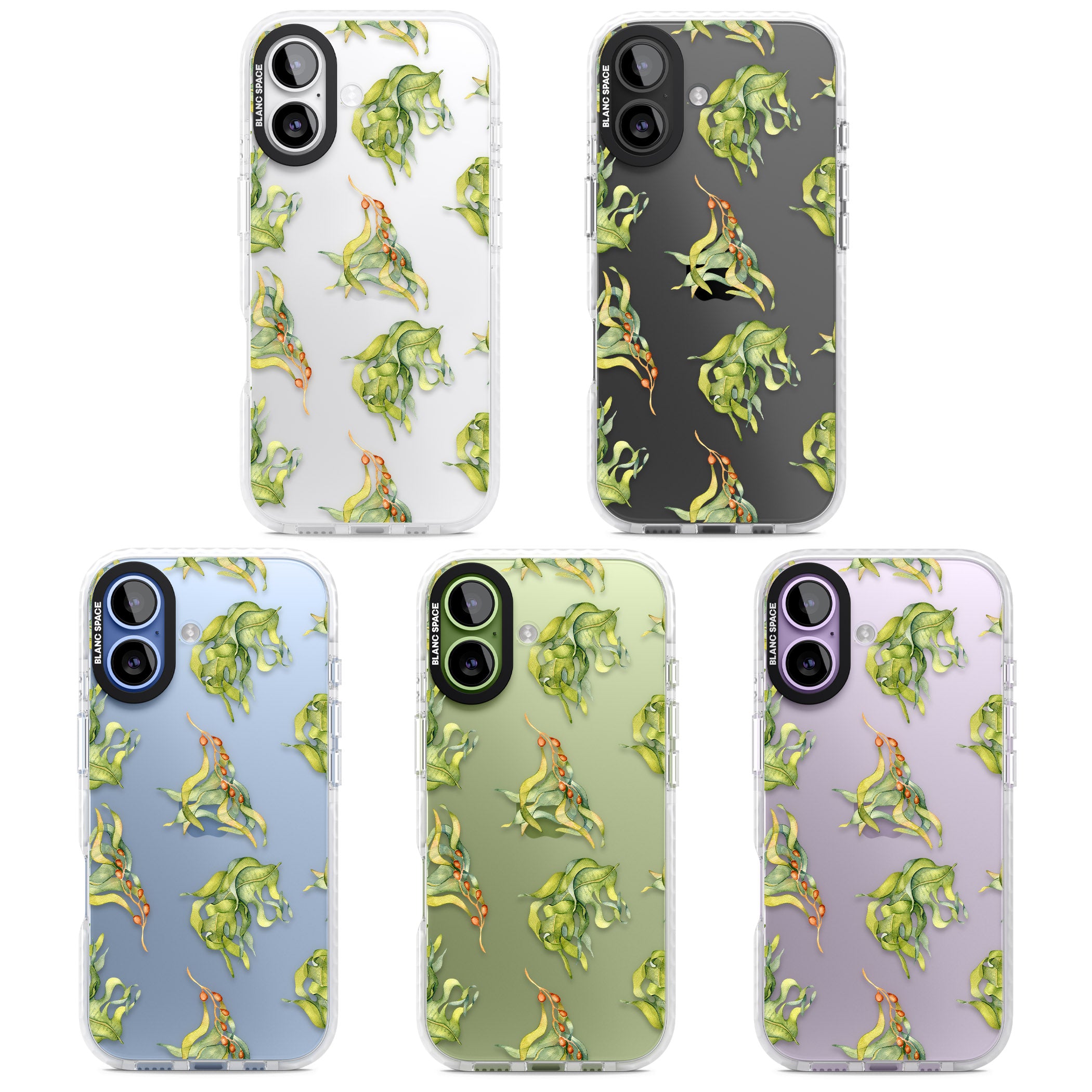 Flowing Seaweed Watercolor iPhone 17 Impact Clear Phone Case APT Impact Protection