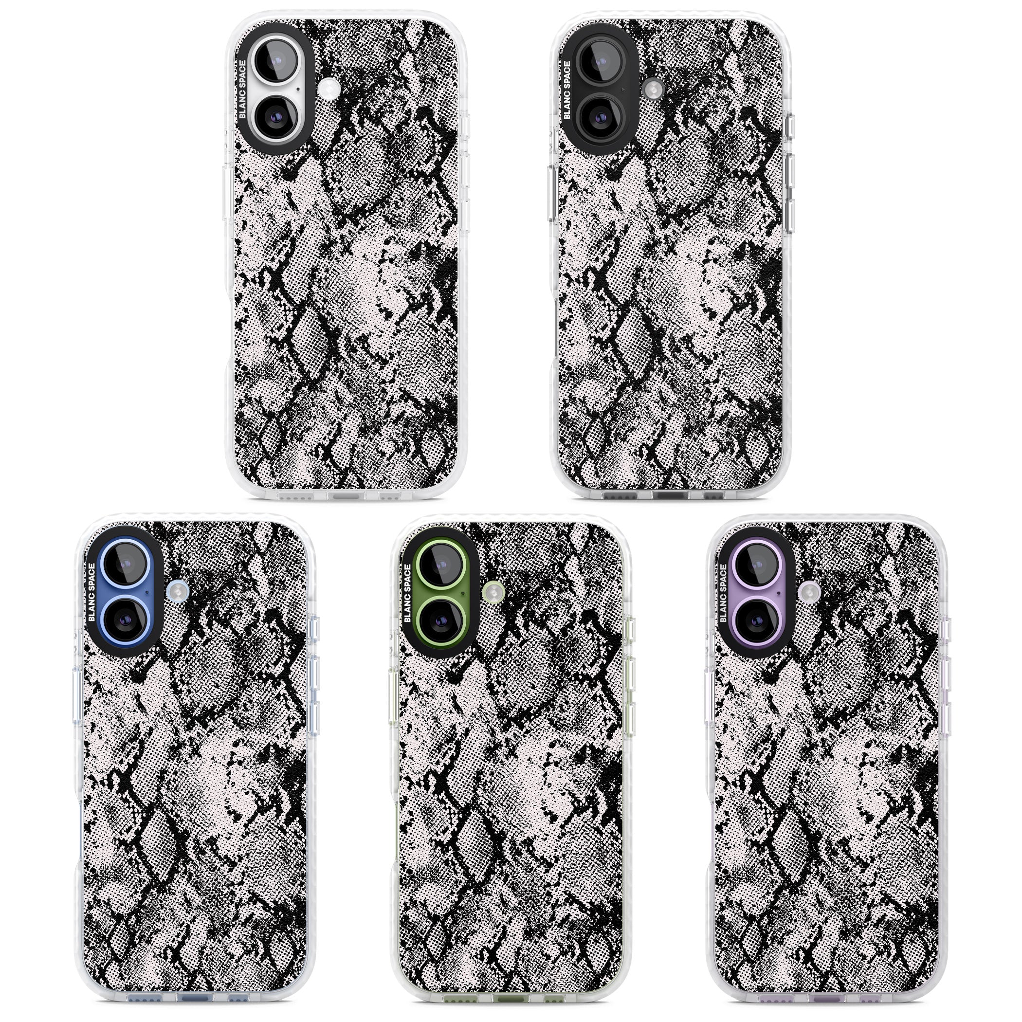 Pastel Snakeskin Grey iPhone 17 Impact Clear Phone Case APT Impact Protection