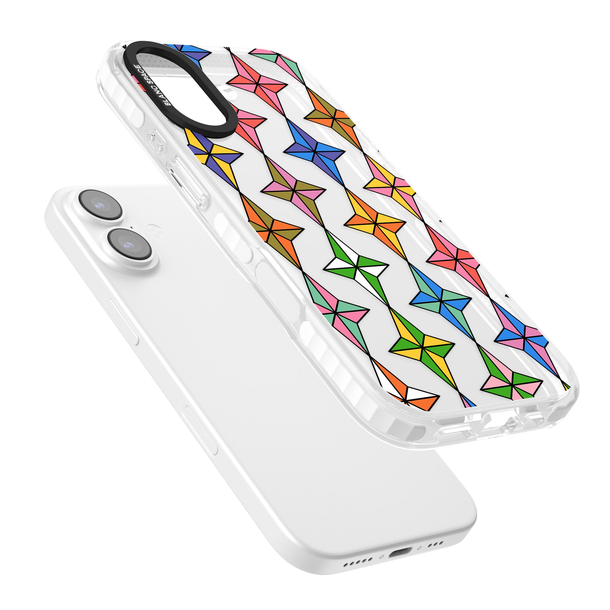 Multi Colour Stars Pattern iPhone 17 Impact Clear Phone Case Colours